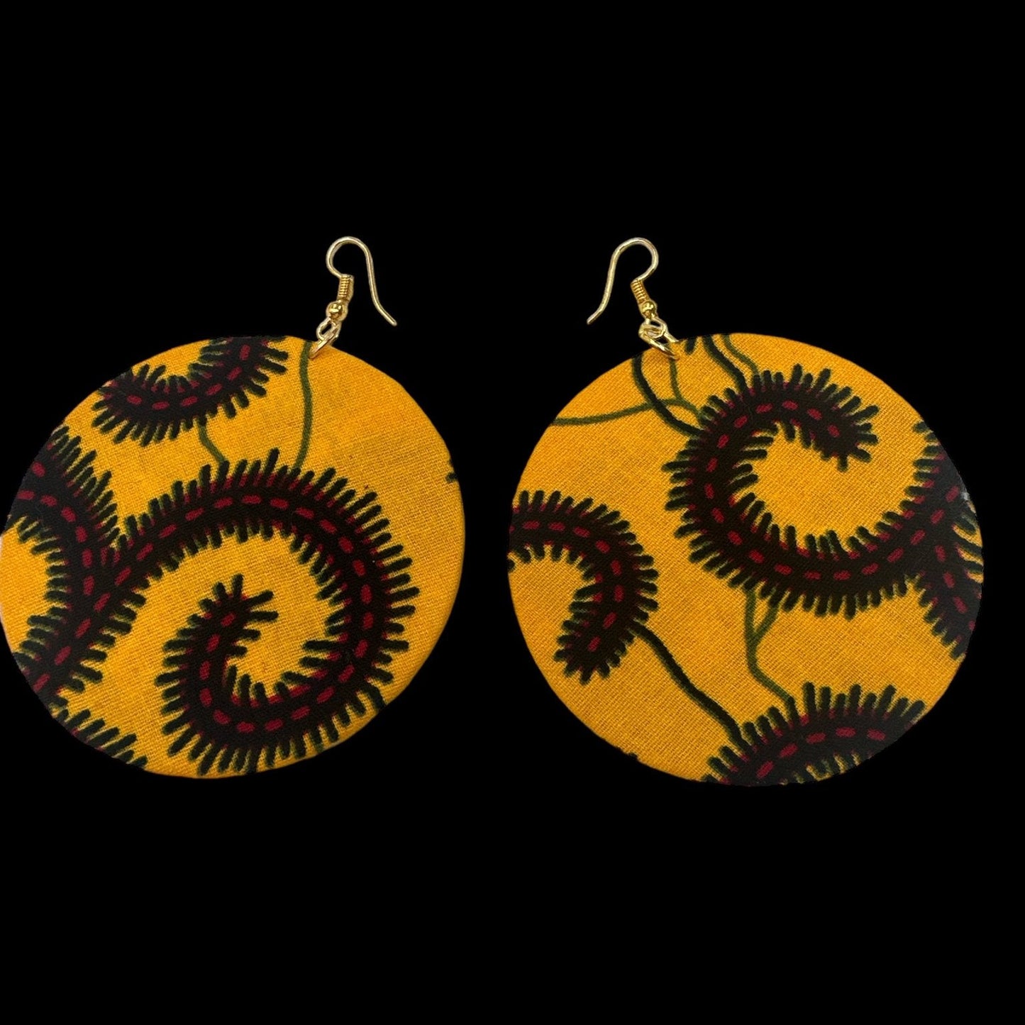 Lightweight African Printed Ankara Fabric Round Dangle Earrings - Fatisha Boutique
