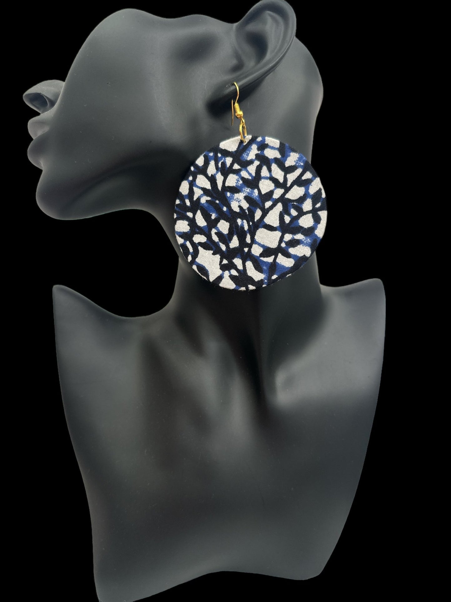 Lightweight African Printed Ankara Fabric Round Dangle Earrings - Fatisha Boutique