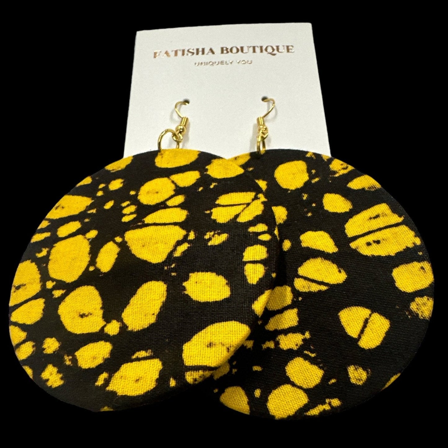 Lightweight African Printed Ankara Fabric Round Dangle Earrings - Fatisha Boutique