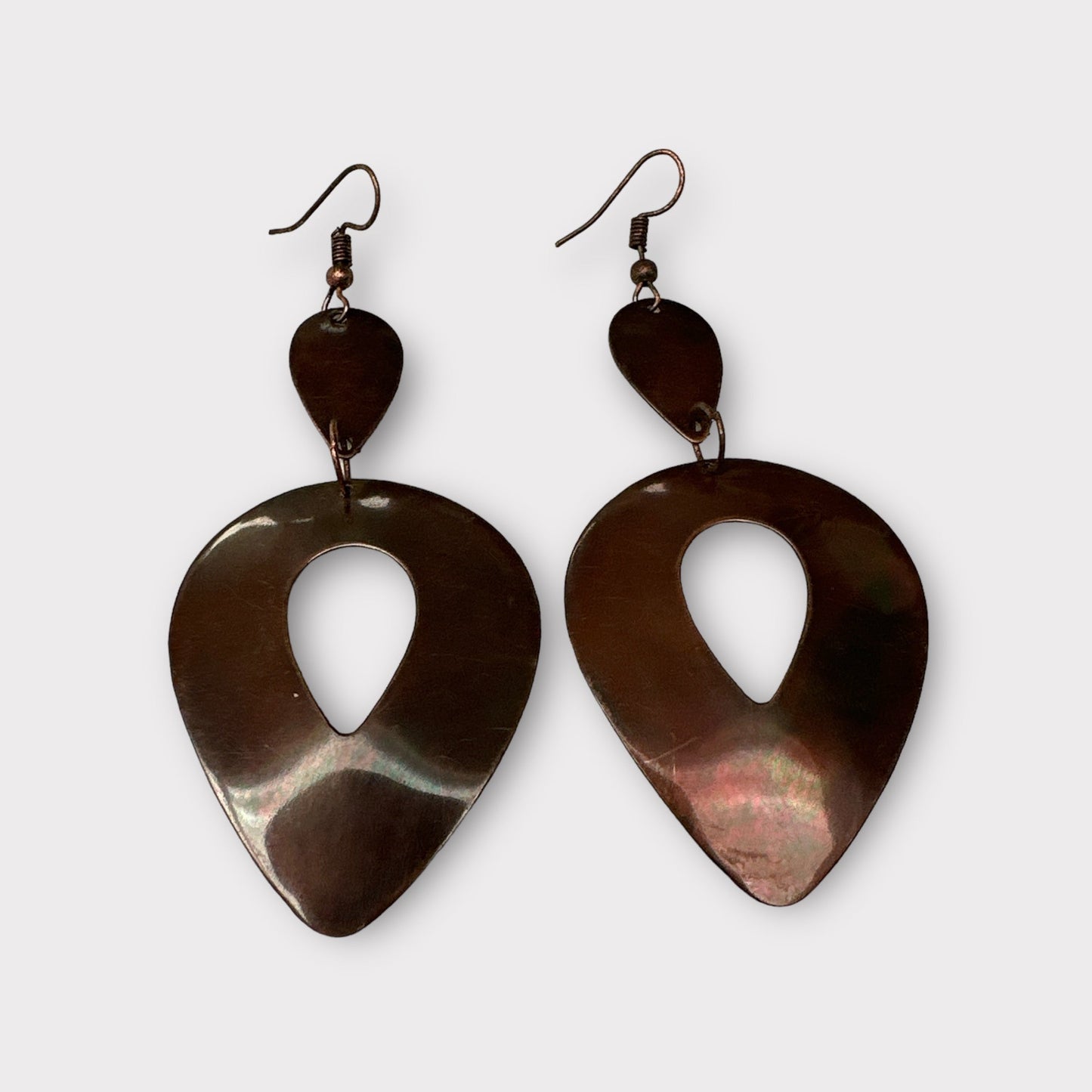 Lightweight Copper Antique Plated Teardrop Dangle Earrings - Fatisha Boutique