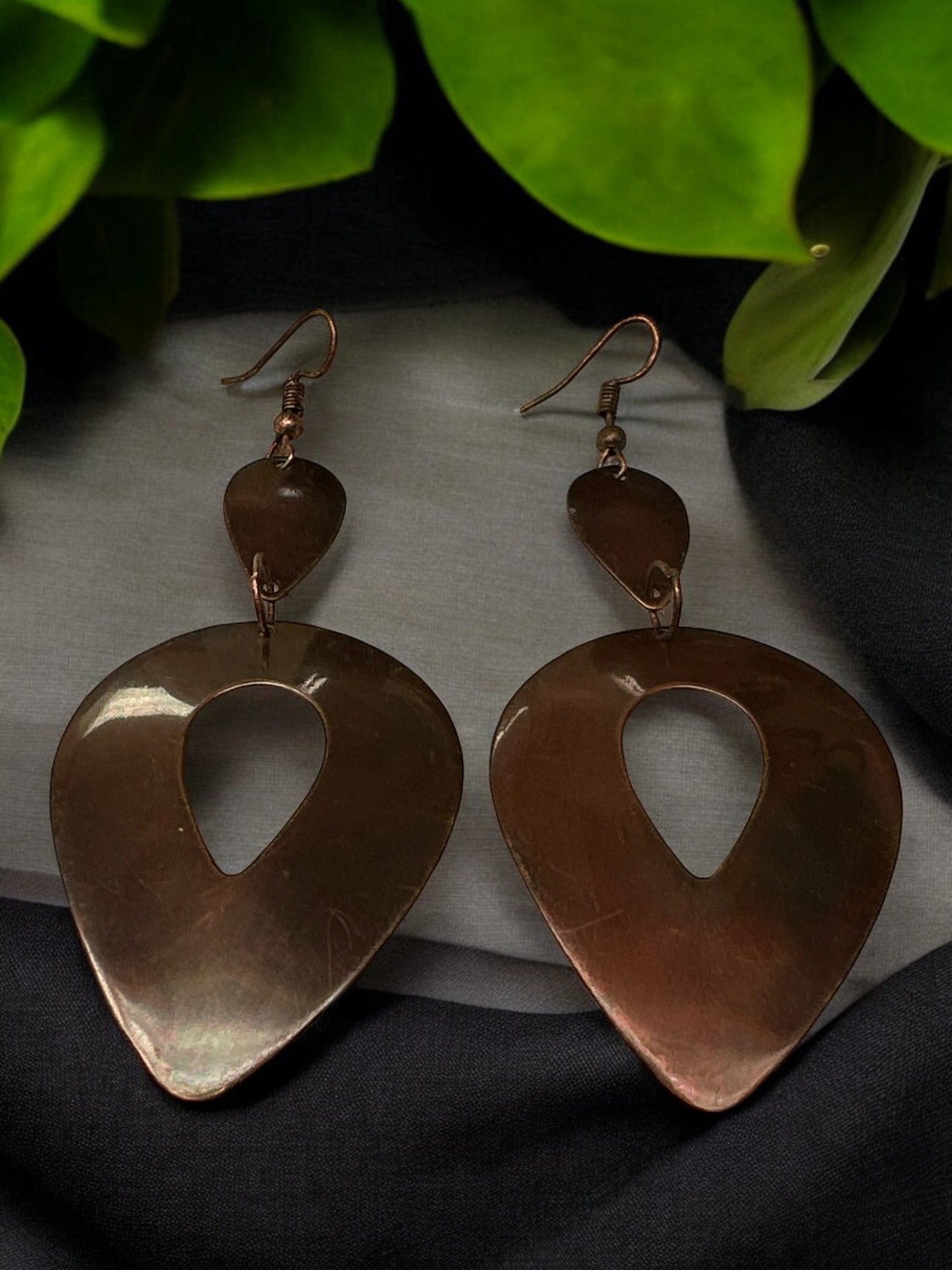 Lightweight Copper Antique Plated Teardrop Dangle Earrings - Fatisha Boutique