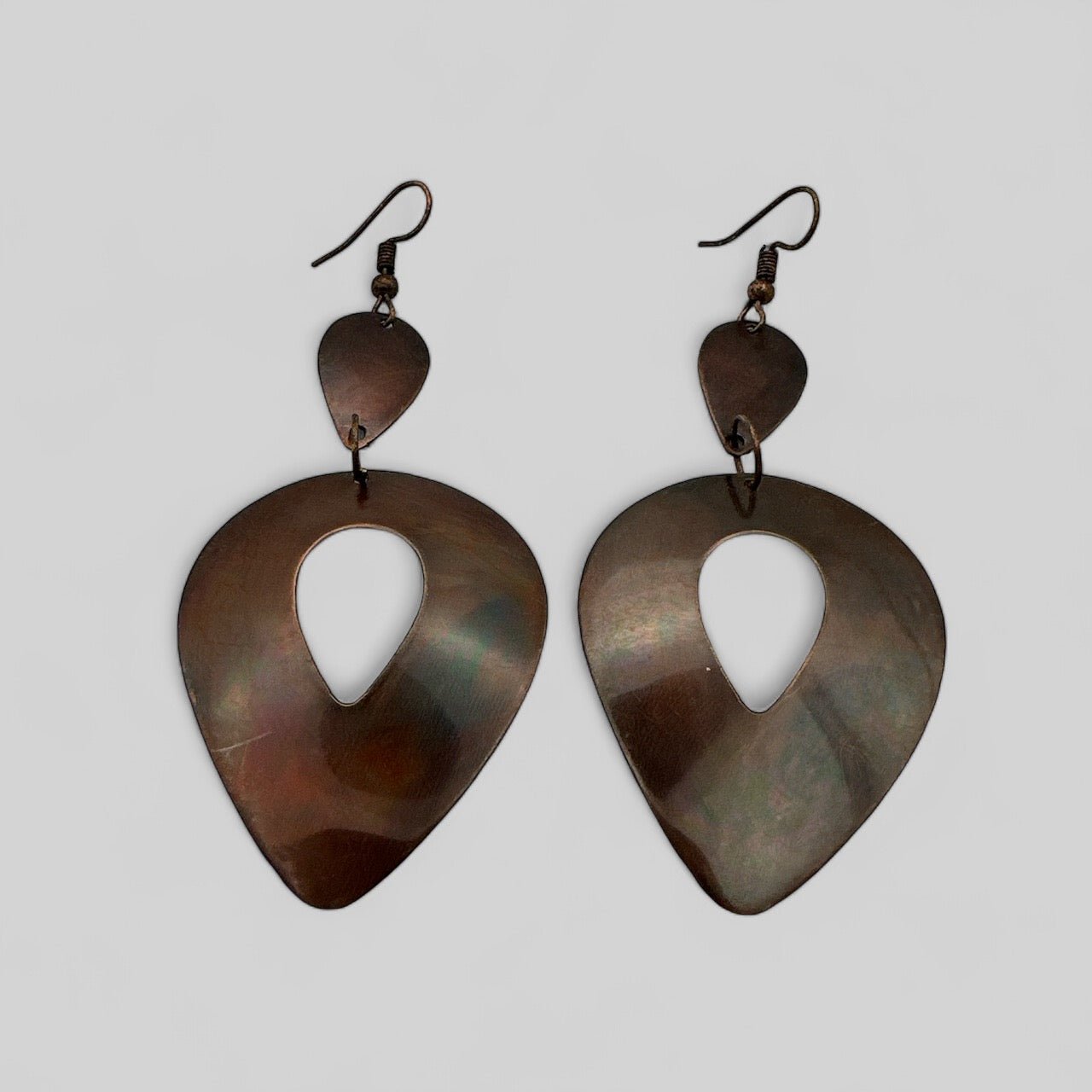 Lightweight Copper Antique Plated Teardrop Dangle Earrings - Fatisha Boutique