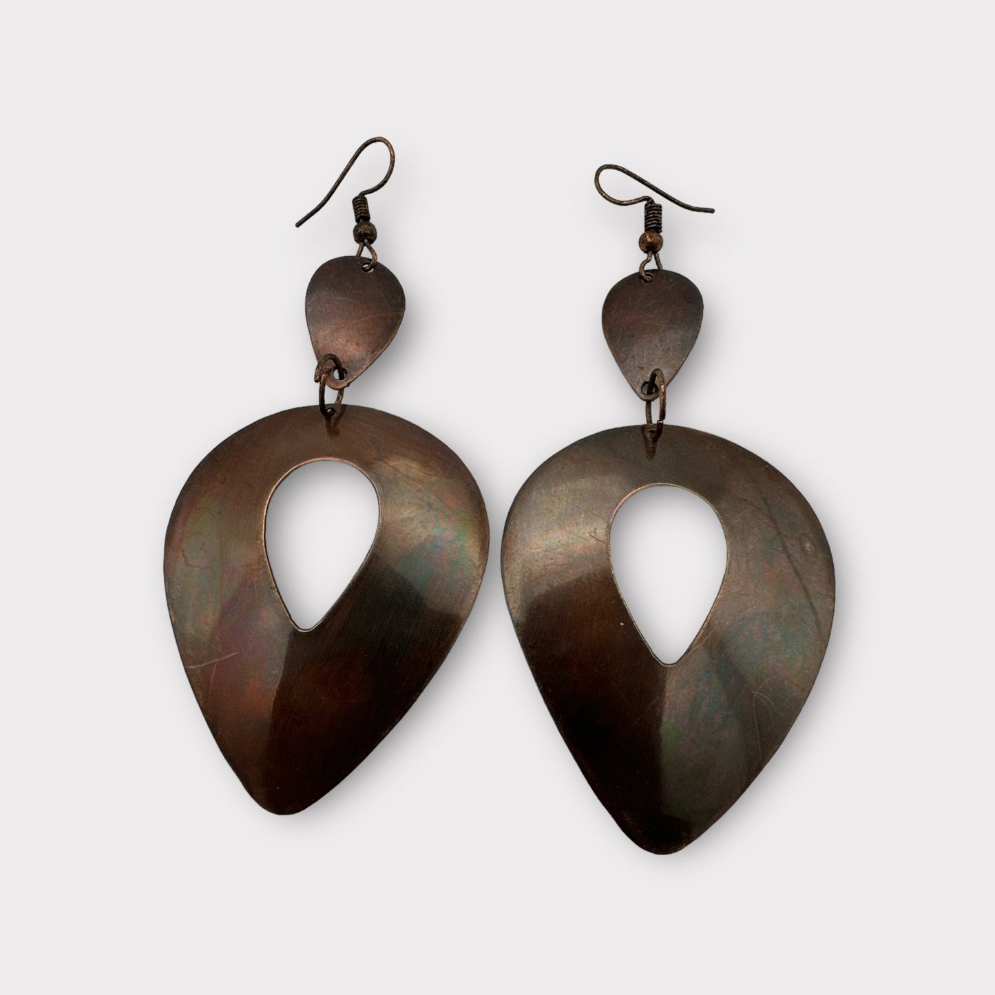 Lightweight Copper Antique Plated Teardrop Dangle Earrings - Fatisha Boutique