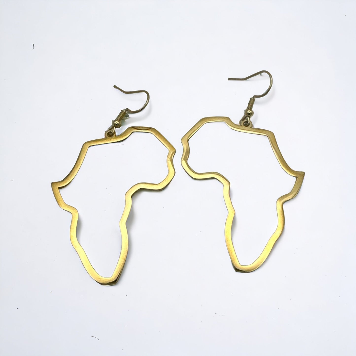 Lightweight Medium Stainless Steel Africa Map Shaped Dangle Earrings - Fatisha Boutique