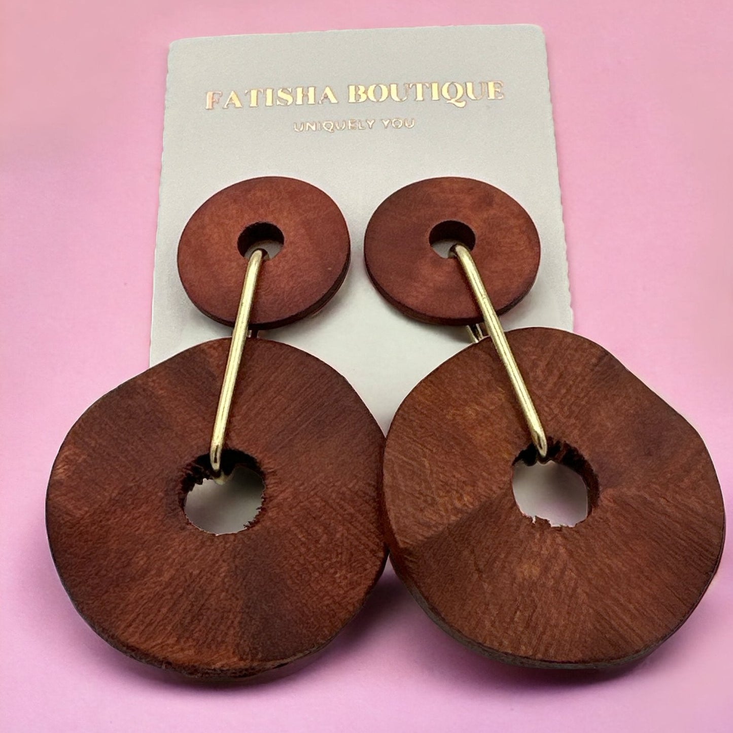 Lightweight Wooden Ethnic Dangle Earrings - Fatisha Boutique Fatisha Boutique