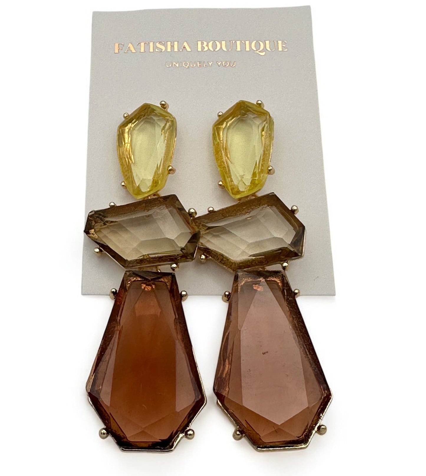 Long Bohemian Acrylic Dangle Earrings – Earthy & Elegant Look - Fatisha Boutique