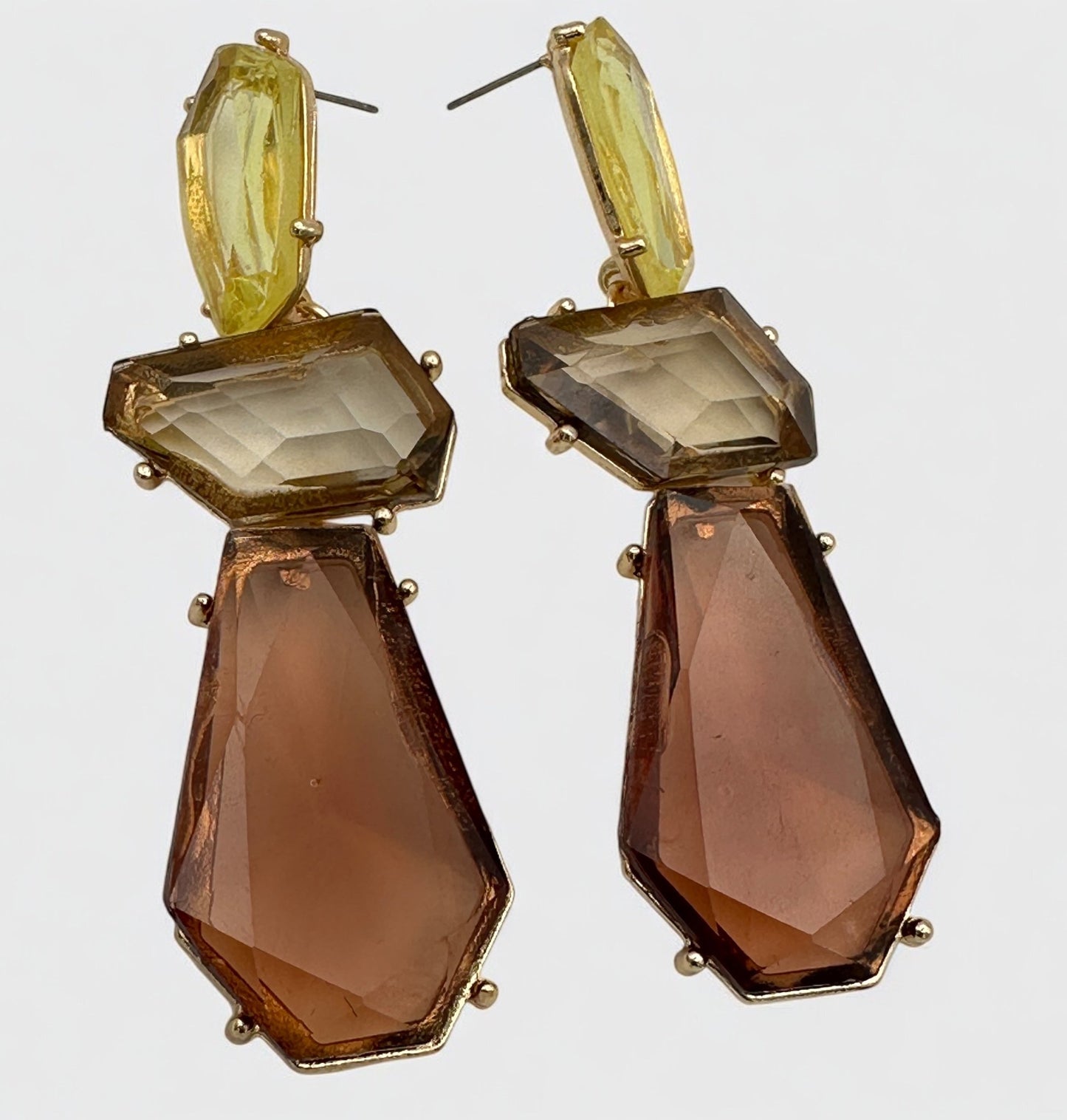 Long Bohemian Acrylic Dangle Earrings – Earthy & Elegant Look - Fatisha Boutique