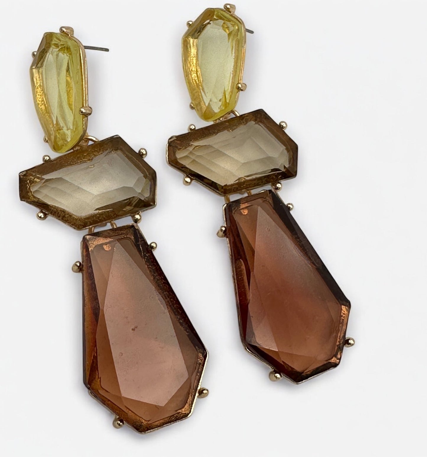 Long Bohemian Acrylic Dangle Earrings – Earthy & Elegant Look - Fatisha Boutique