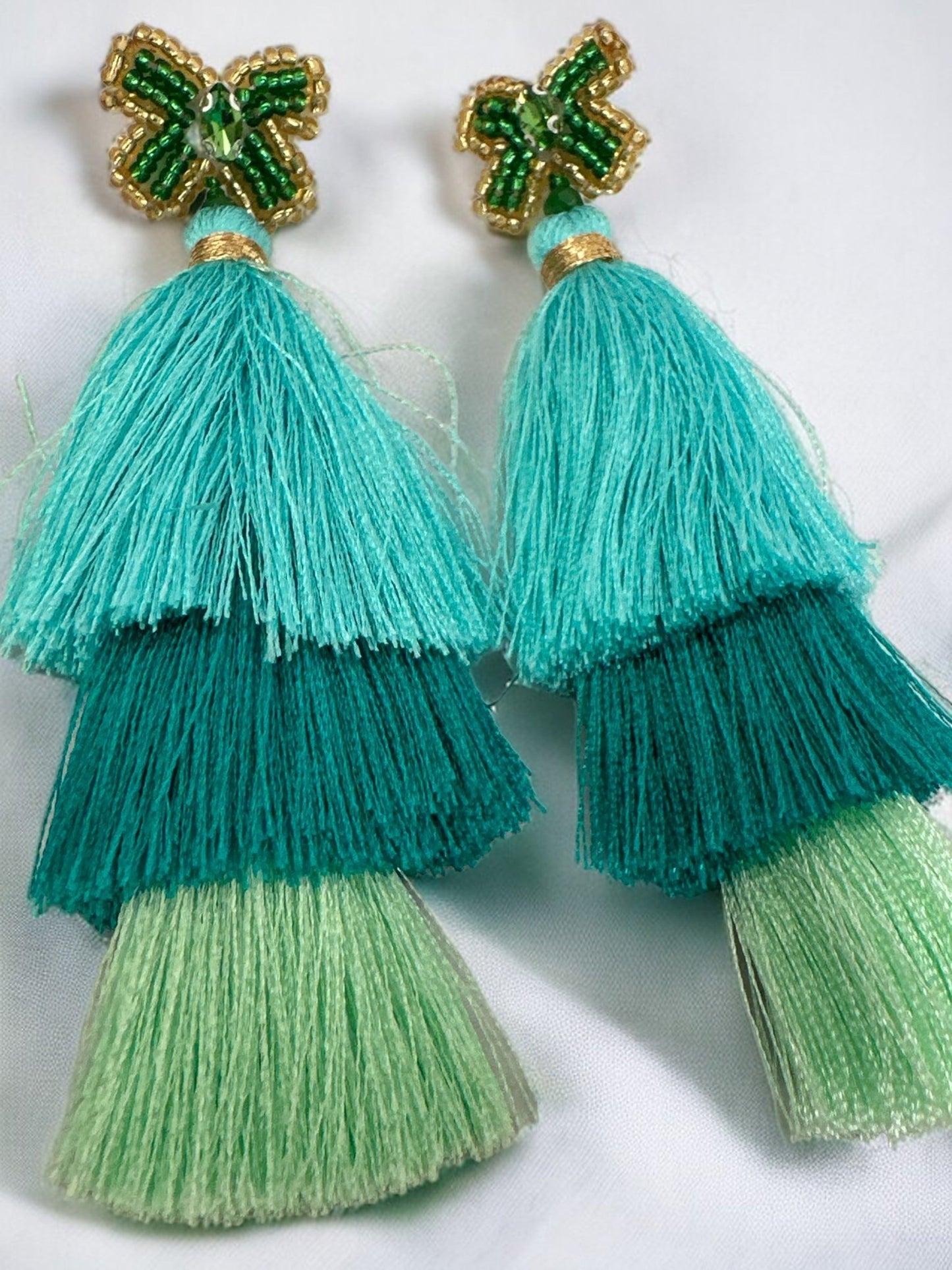 Long Bohemian Colourful Thread Tassel Statement Earrings - Fatisha Boutique