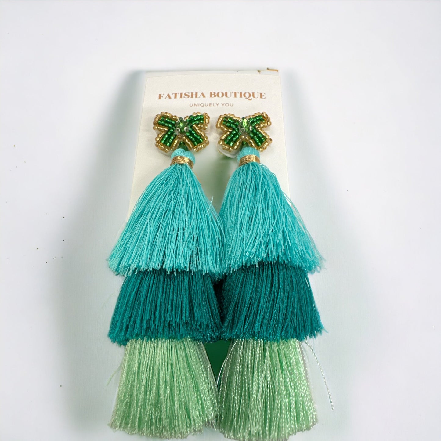 Long Bohemian Colourful Thread Tassel Statement Earrings - Fatisha Boutique