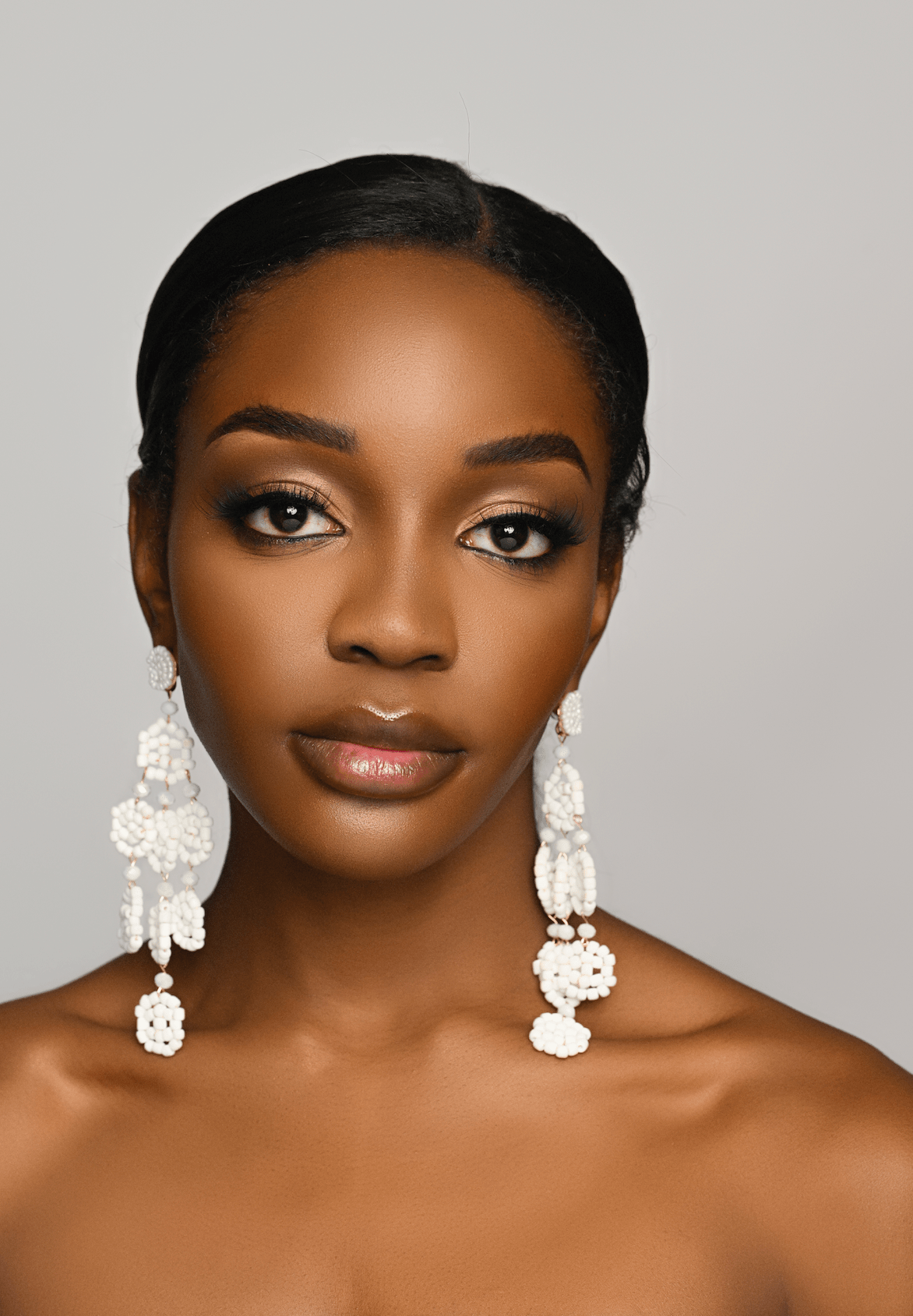Long Bohemian White Beaded Tassel Earrings - Fatisha Boutique