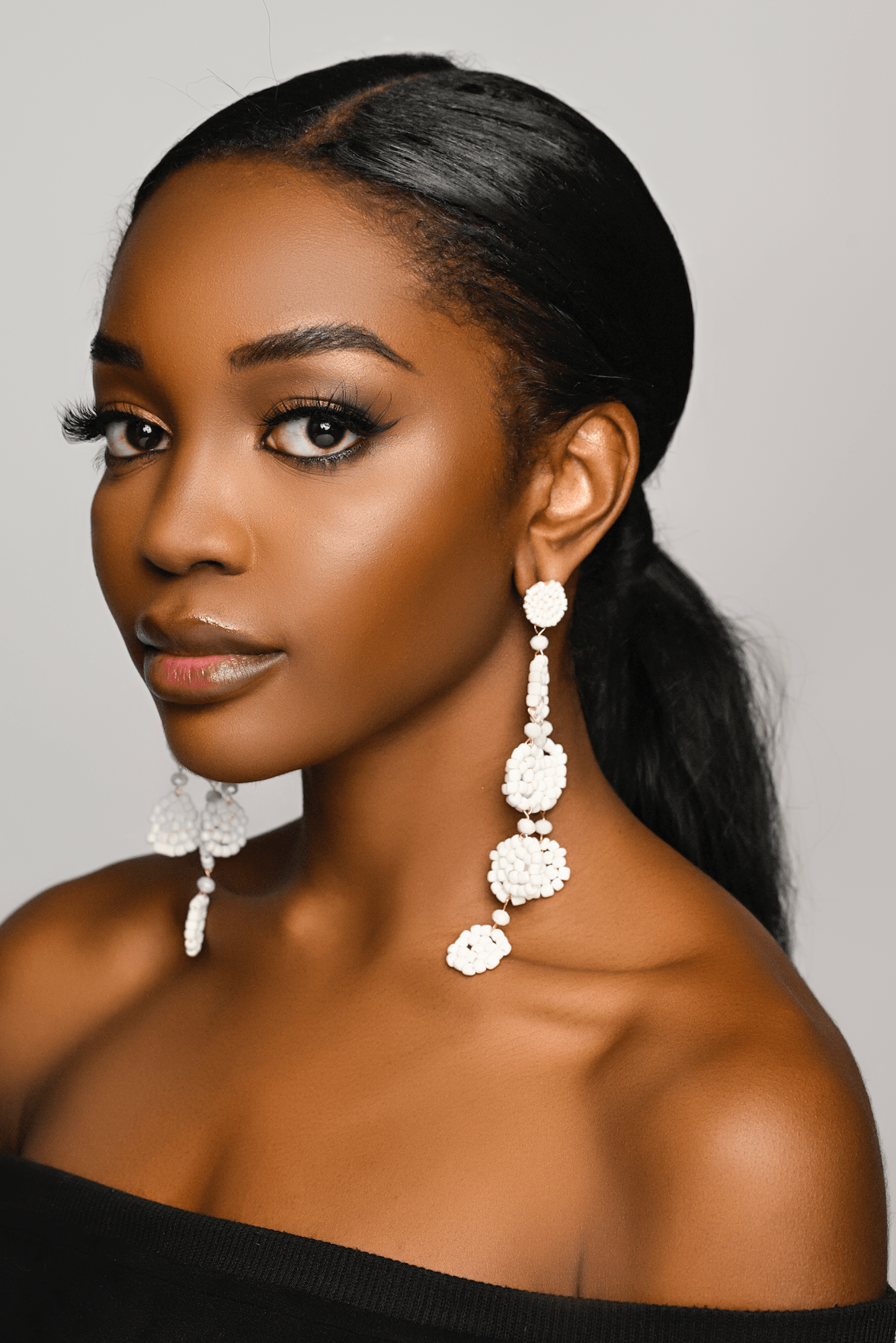Long Bohemian White Beaded Tassel Earrings - Fatisha Boutique