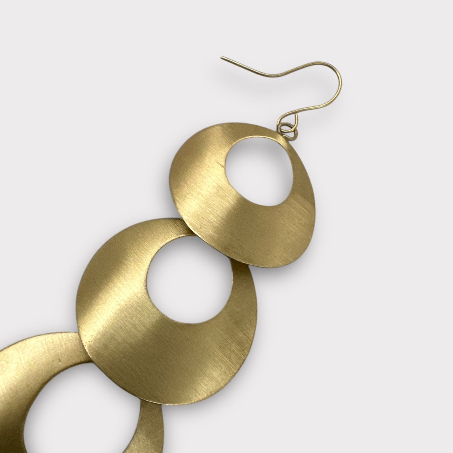 Long Brass Statement Earrings | Geometric Dangle Earrings | Handmade Jewellery - Fatisha Boutique