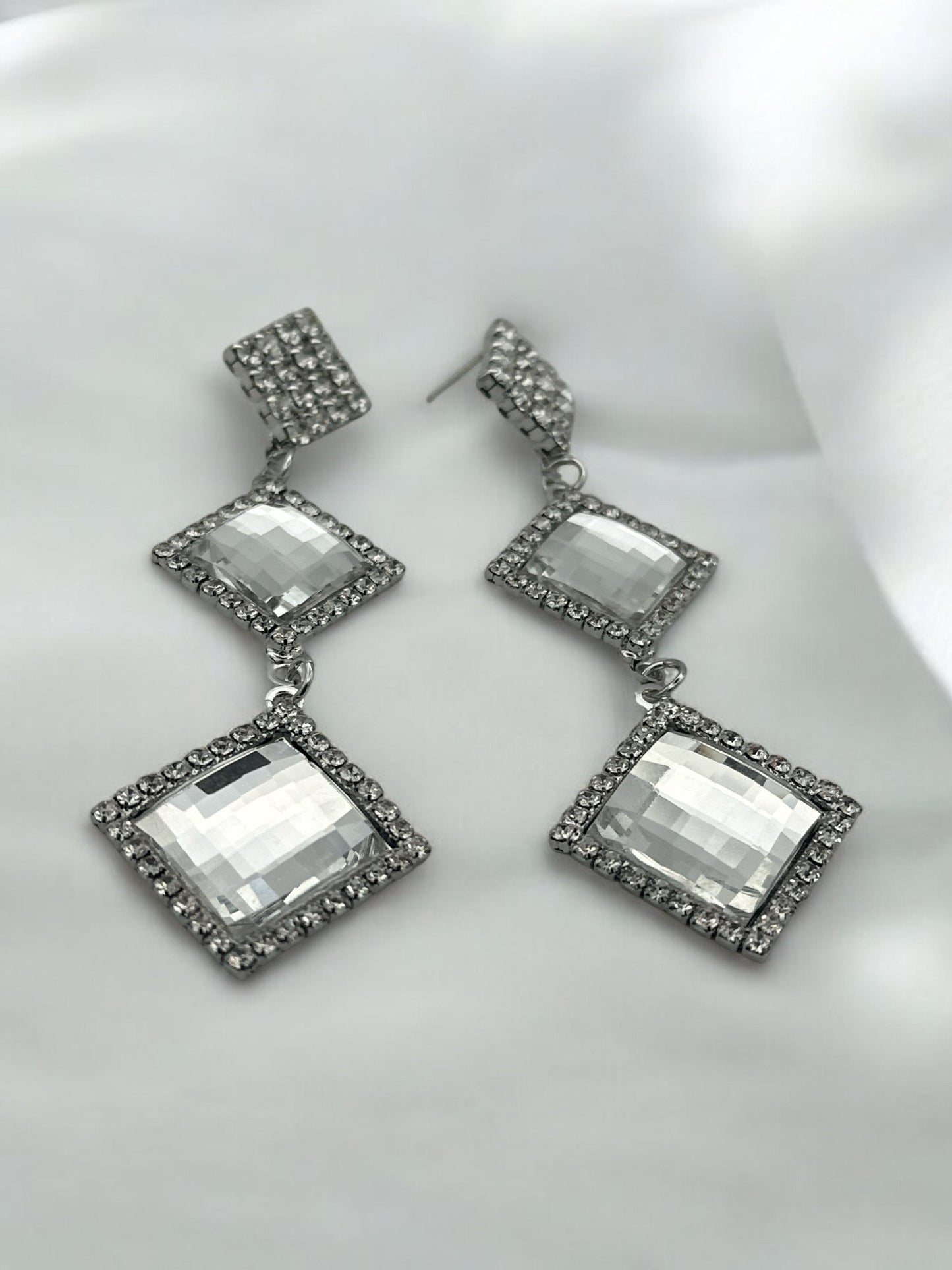 Long Crystal Rhinestone Drop Earrings - Elegant Statement Jewellery - Fatisha Boutique