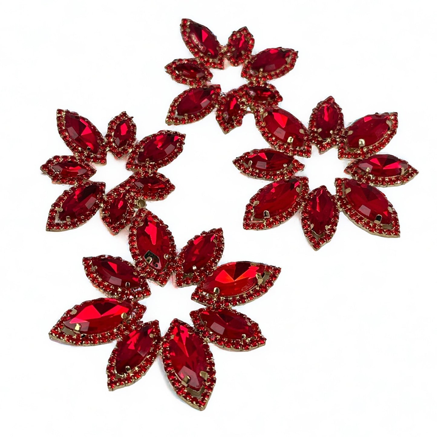 Long Diamante Rhinestone Flower Stud Dangle Earrings - Fatisha Boutique