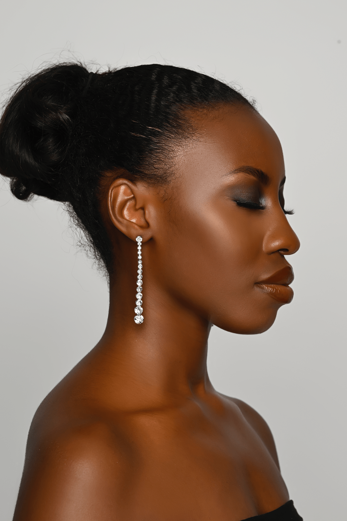 Long Elegant Crystal Diamante Rhinestone Teardrop Stud Earrings - Fatisha Boutique