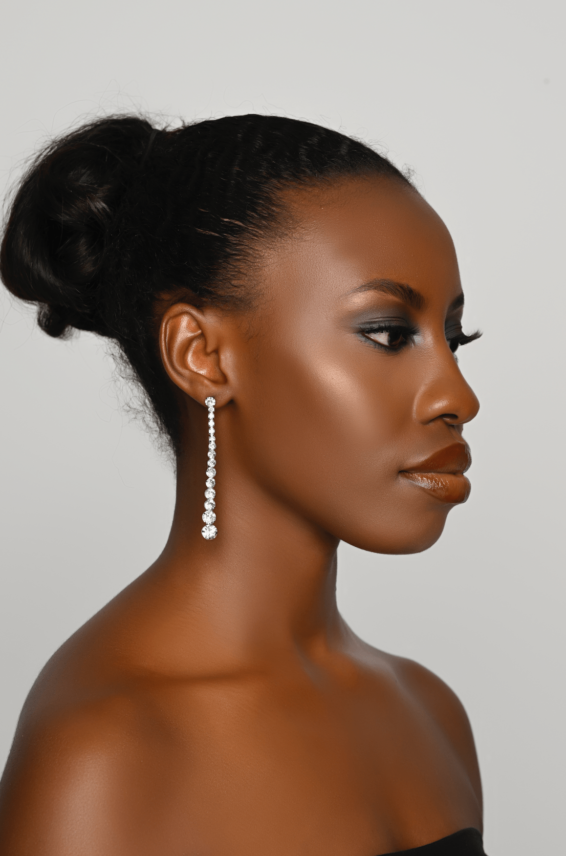 Long Elegant Crystal Diamante Rhinestone Teardrop Stud Earrings - Fatisha Boutique