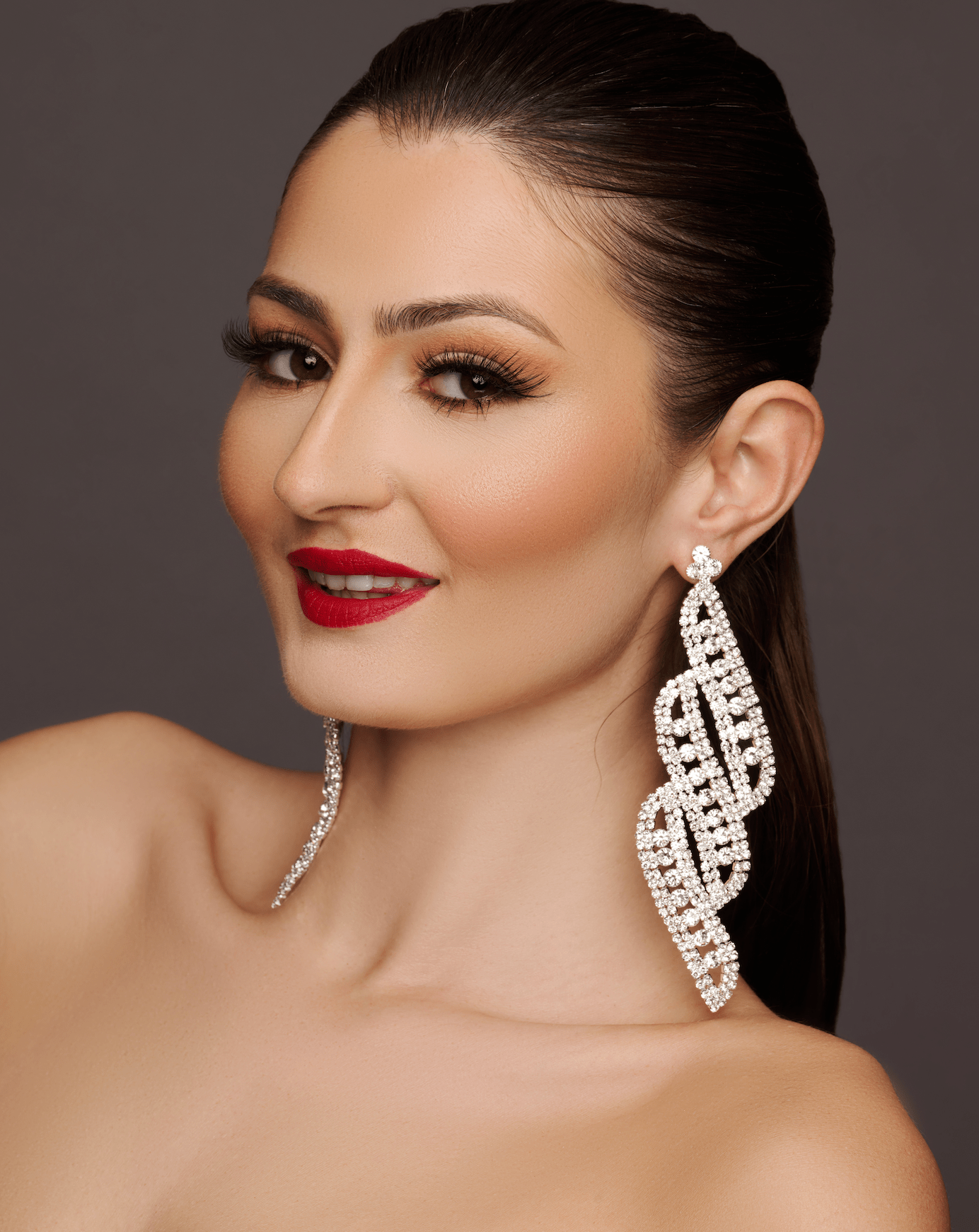 Long Elegant Diamante Rhinestone Dangle Earrings - Fatisha Boutique