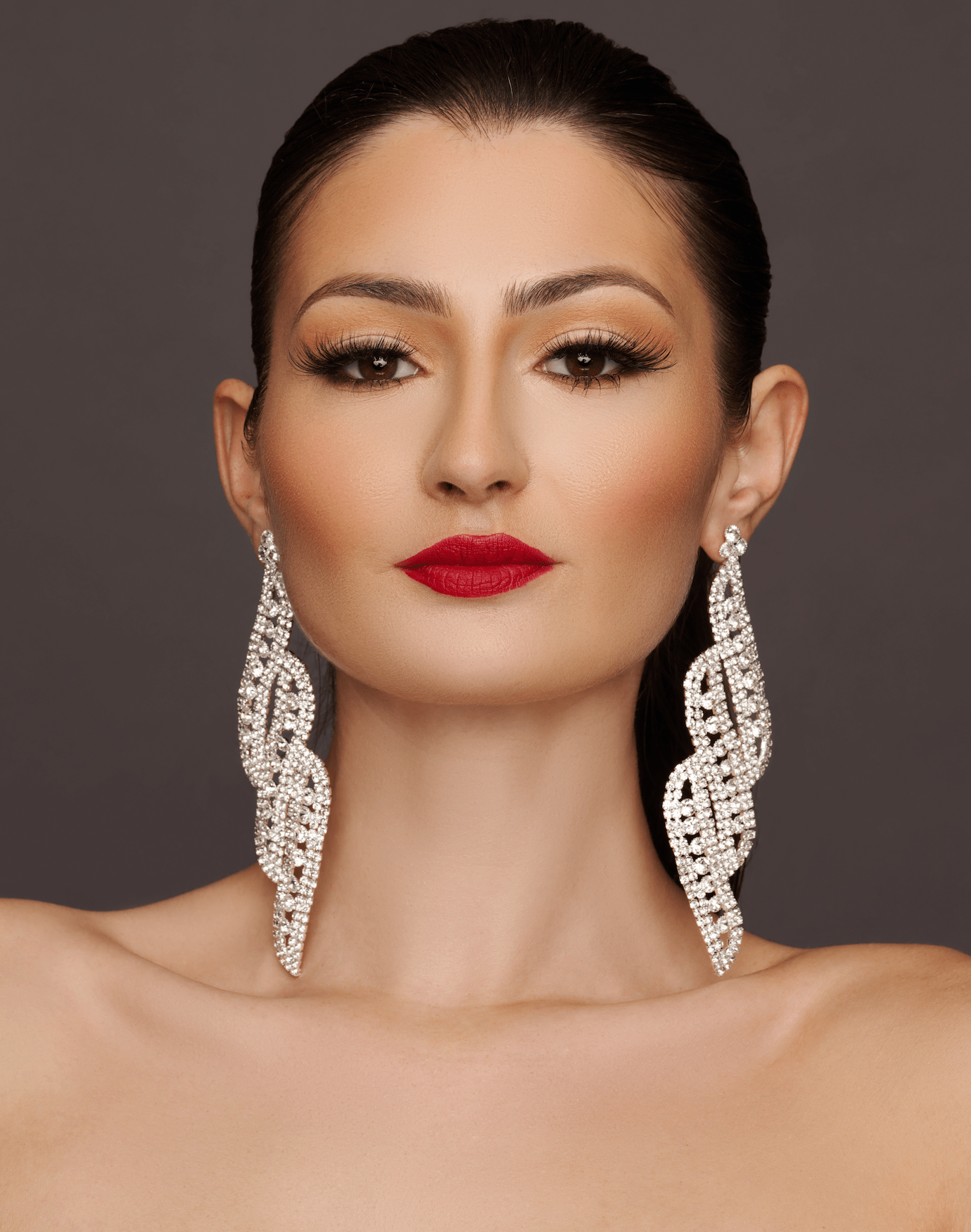 Long Elegant Diamante Rhinestone Dangle Earrings - Fatisha Boutique