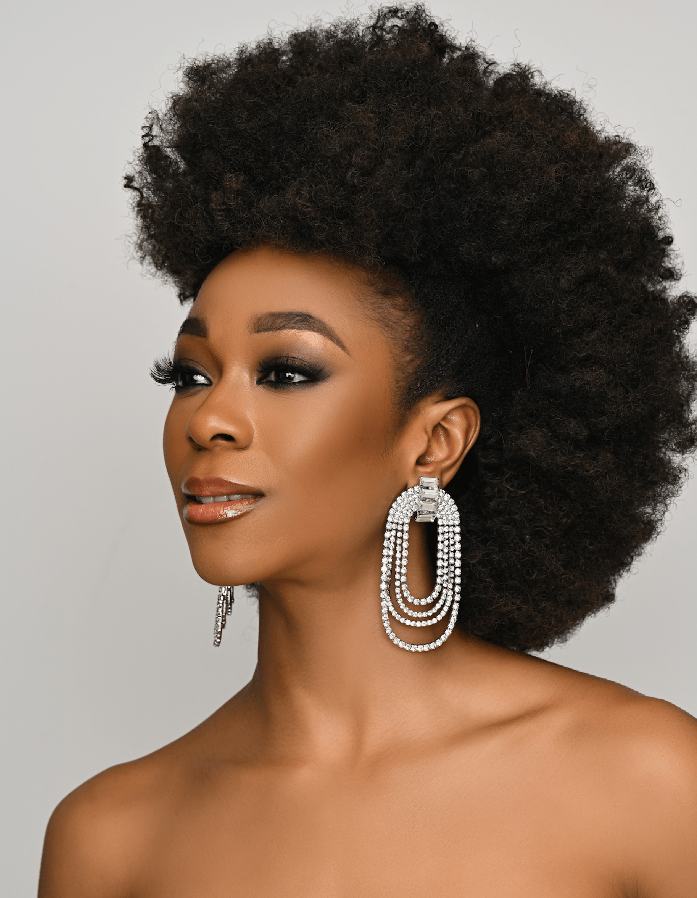 Long Elegant Diamante Rhinestone Statement Tassel Earrings - Fatisha Boutique
