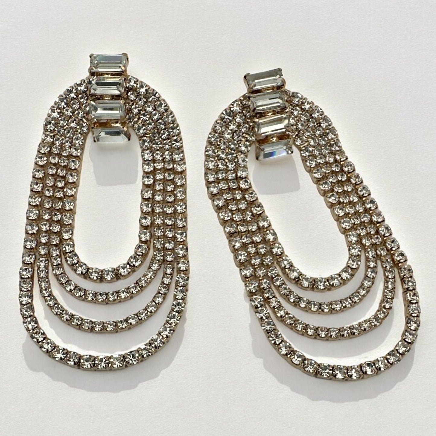 Long Elegant Diamante Rhinestone Statement Tassel Earrings - Fatisha Boutique