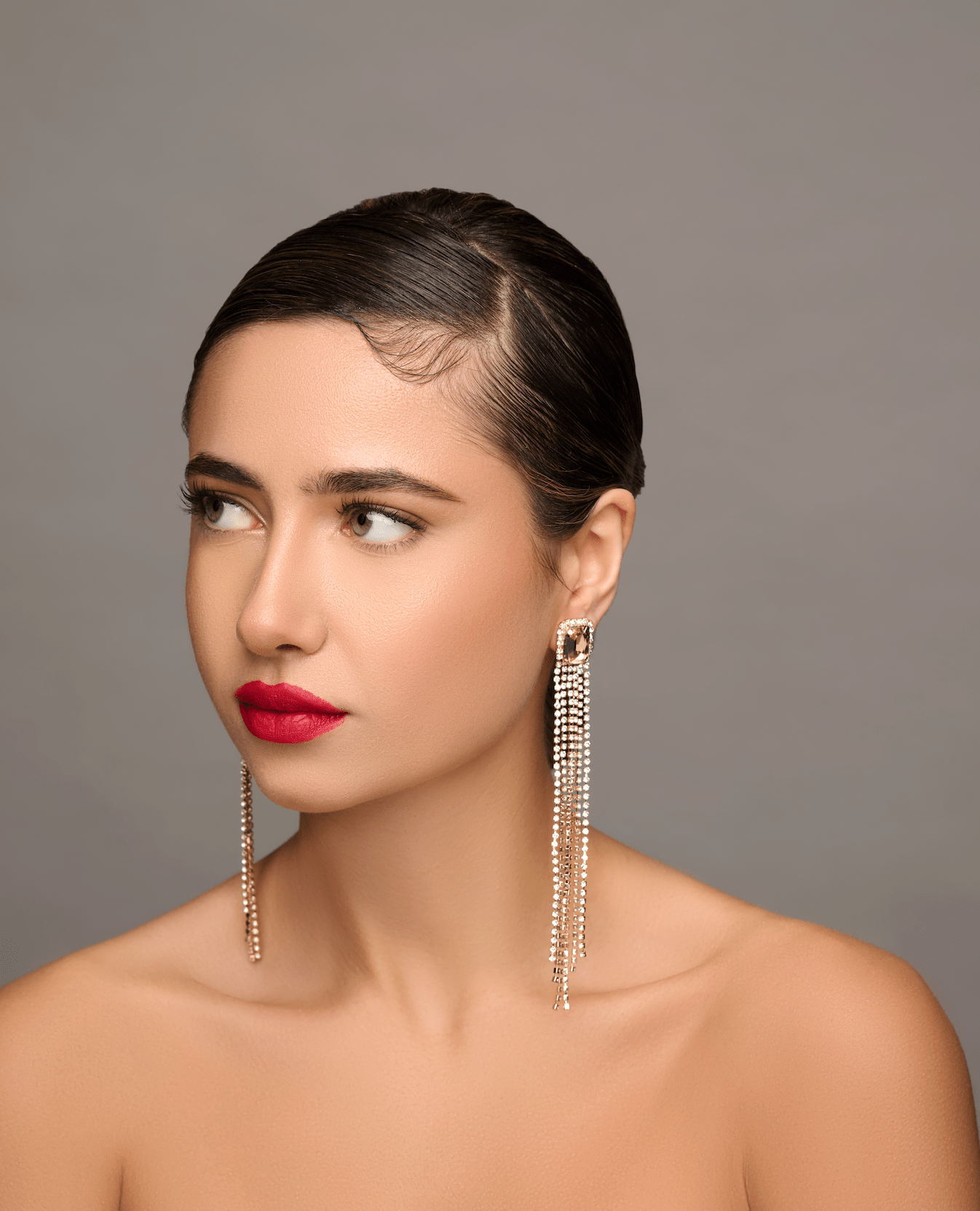 Long Elegant Diamante Rhinestone Tassel Earrings - Fatisha Boutique