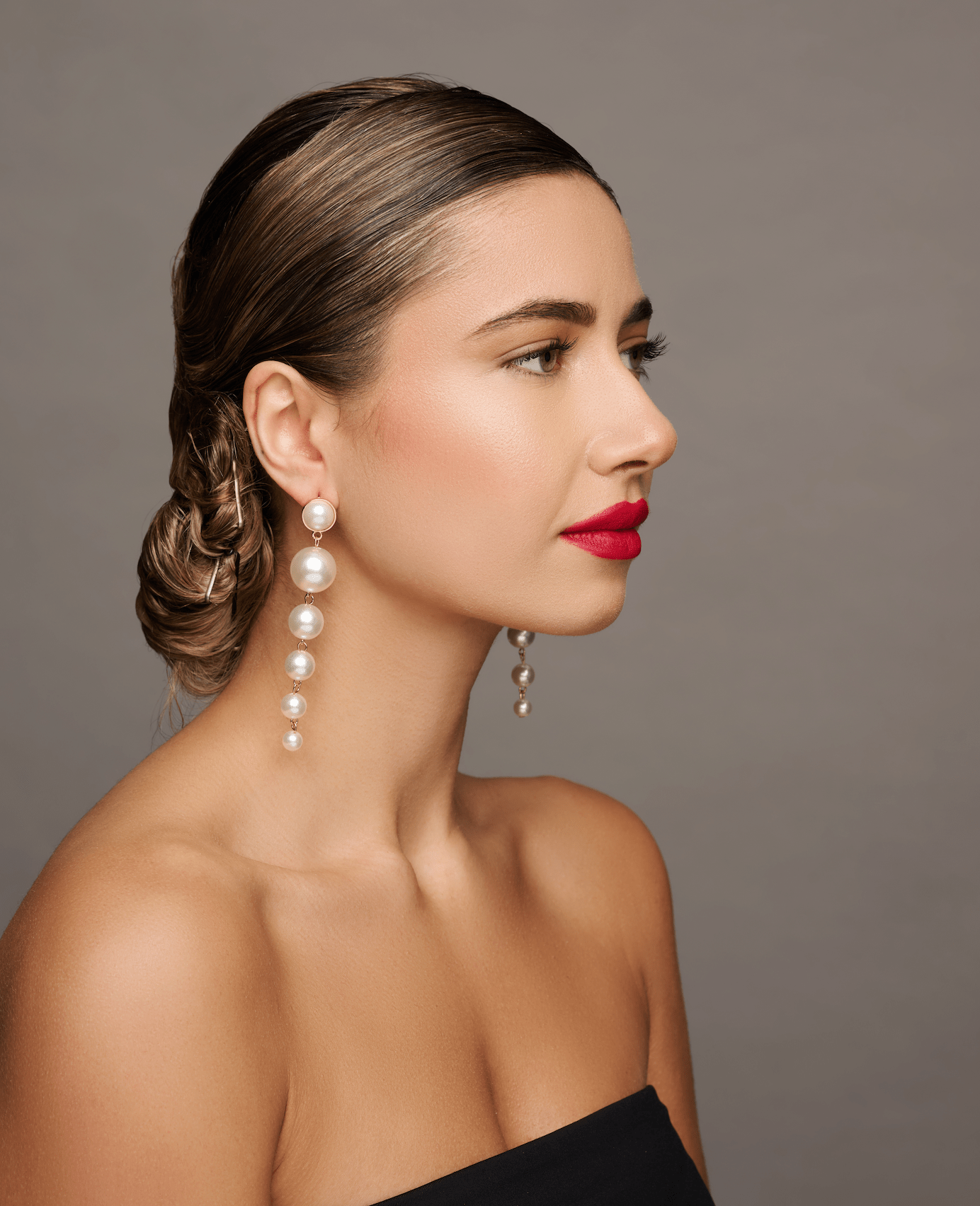 Long Elegant Faux Pearl Stud Dangle Earrings – Timeless & Chic - Fatisha Boutique