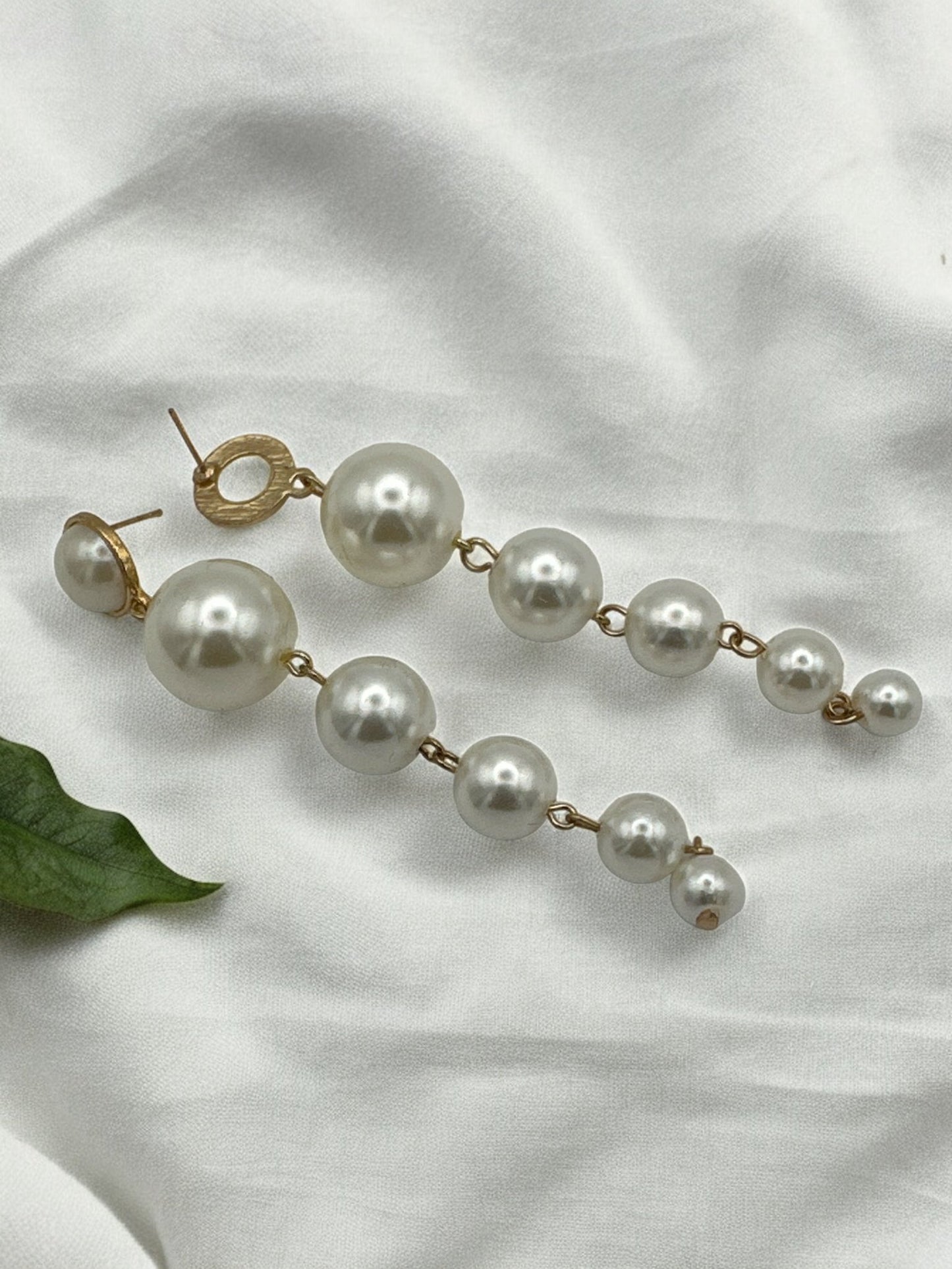 Long Elegant Faux Pearl Stud Dangle Earrings – Timeless & Chic - Fatisha Boutique