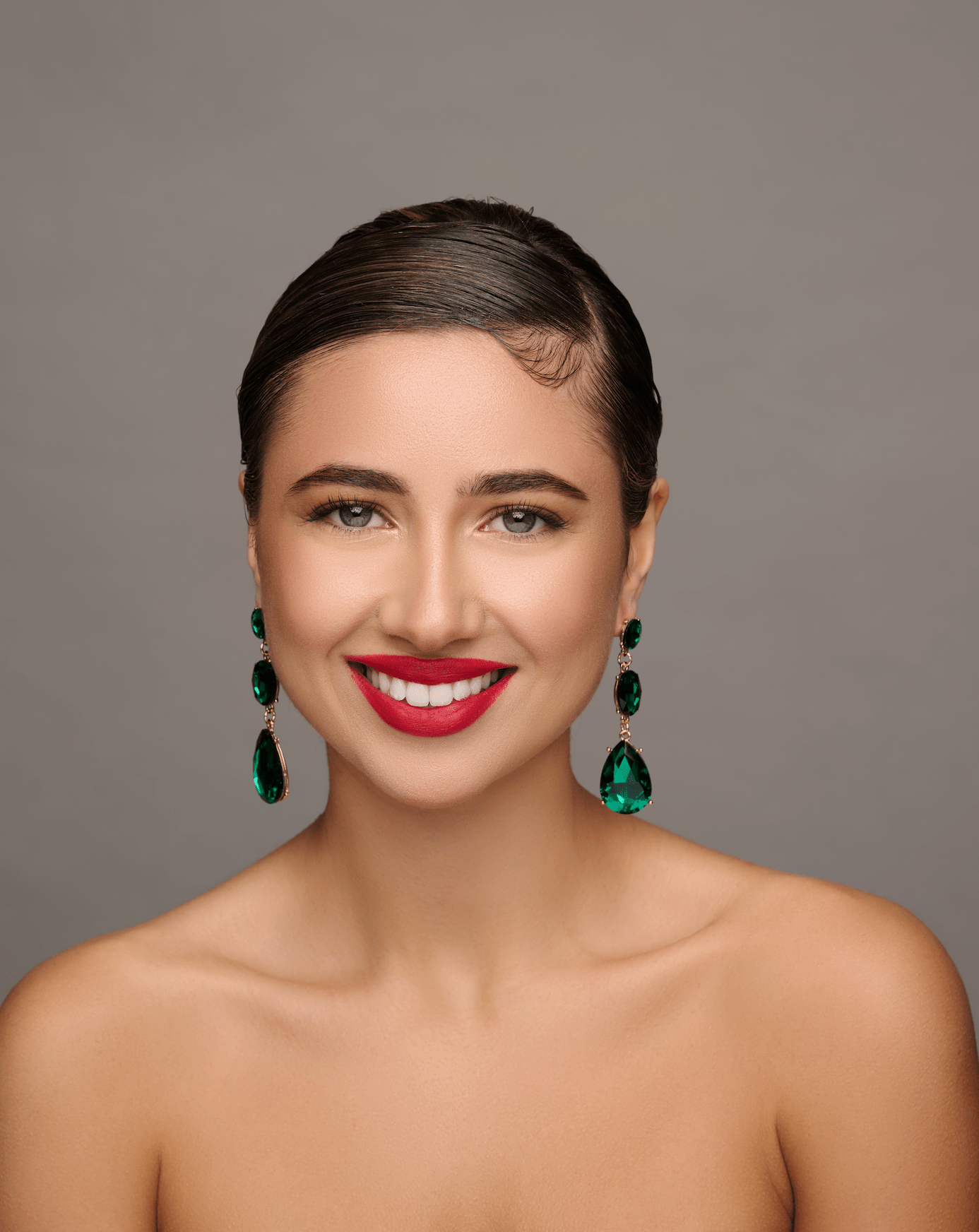 Long Elegant Green Diamante Rhinestone Teardrop Stud Dangle Earrings - Fatisha Boutique