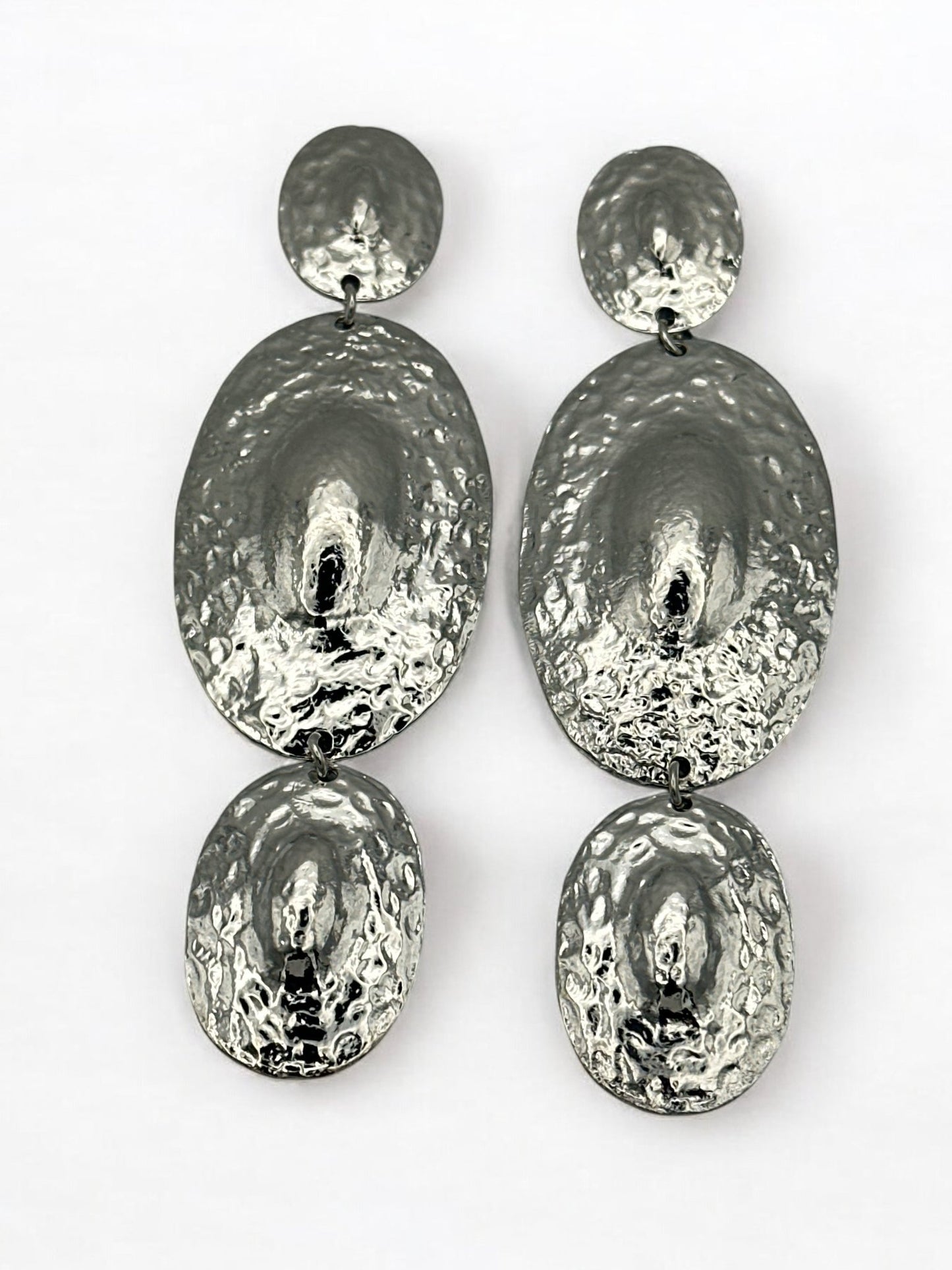 Long Elegant Hammered Alloy Dangle Earrings - Fatisha Boutique