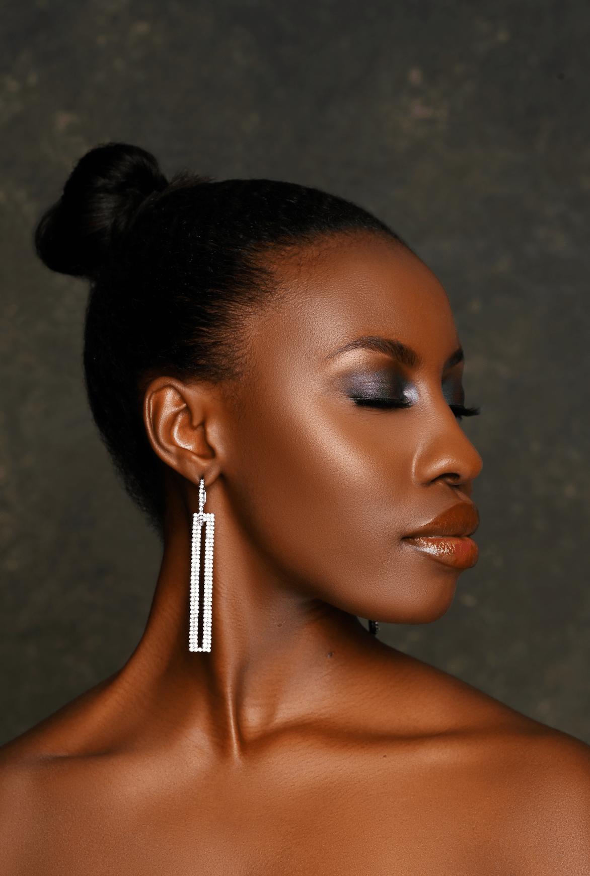 Long Elegant Rhinestone Rectangle Dangle Earrings - Fatisha Boutique