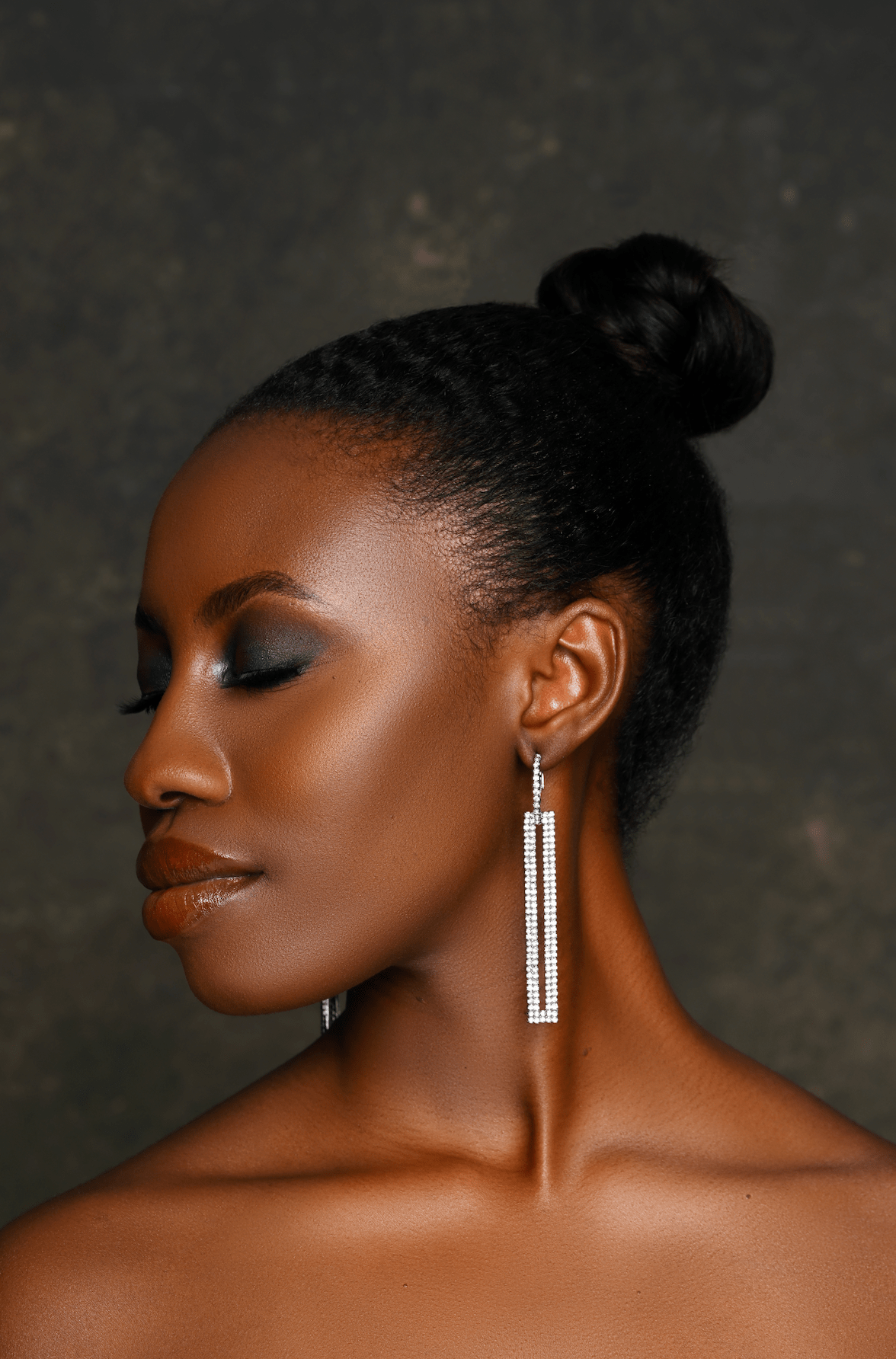 Long Elegant Rhinestone Rectangle Dangle Earrings - Fatisha Boutique
