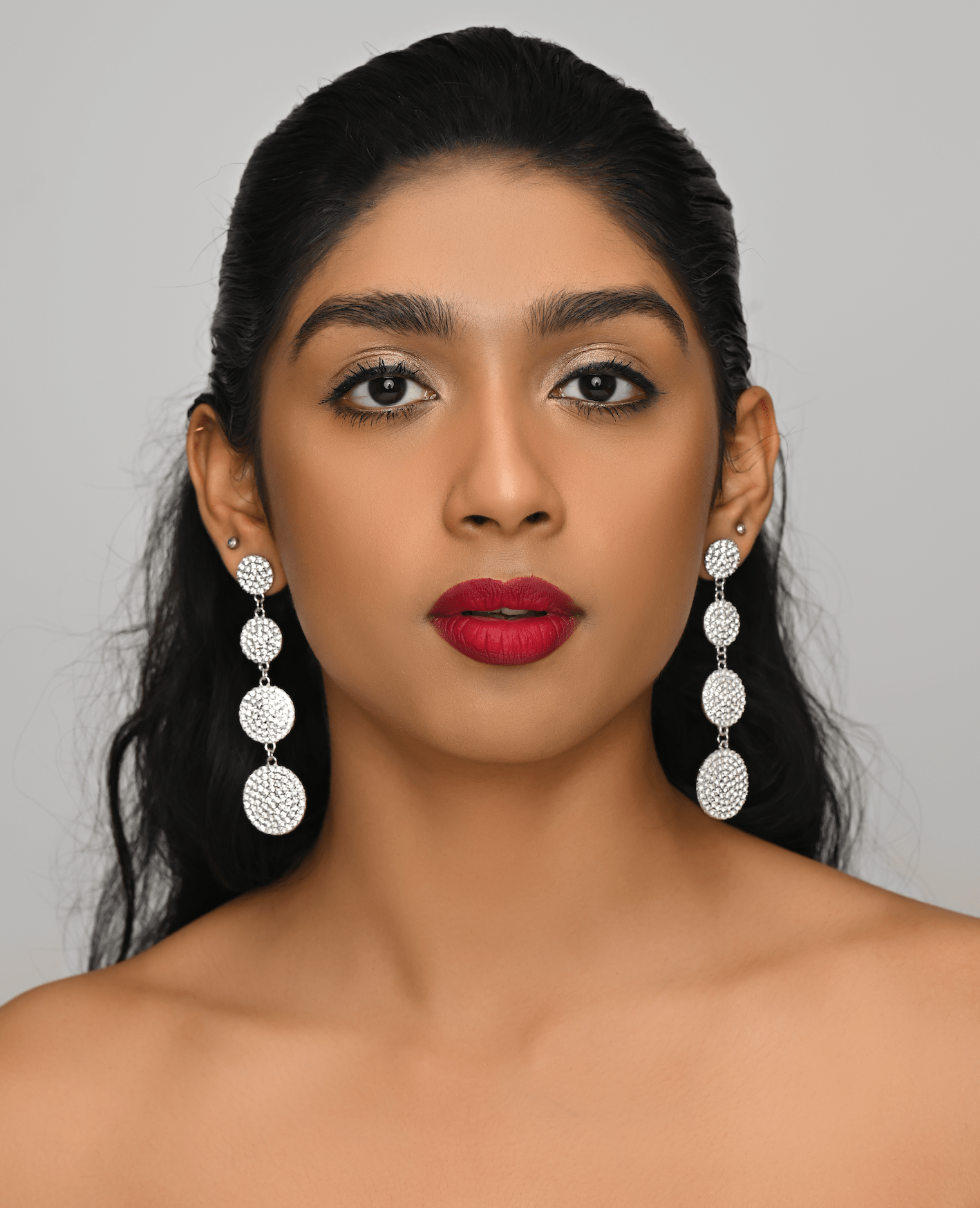 Long Elegant Sparkling Stud Dangle Earrings - Fatisha Boutique
