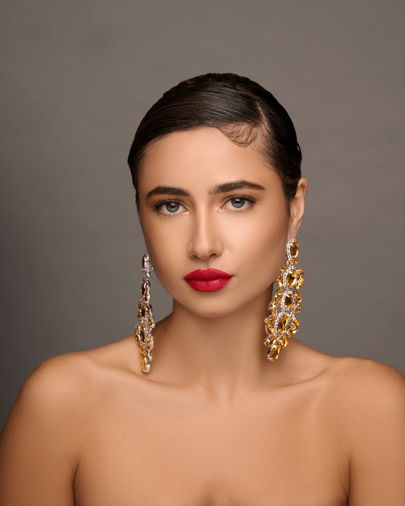 Long Elegant Statement Diamante Rhinestone Dangle Earrings - Fatisha Boutique