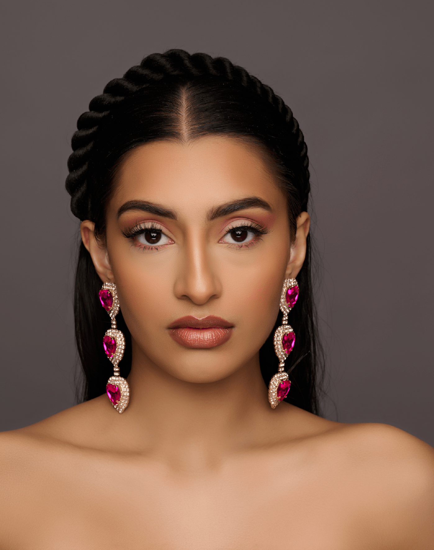 Long Glamorous Elegant Diamante Rhinestone Dangle Earrings - Fatisha Boutique