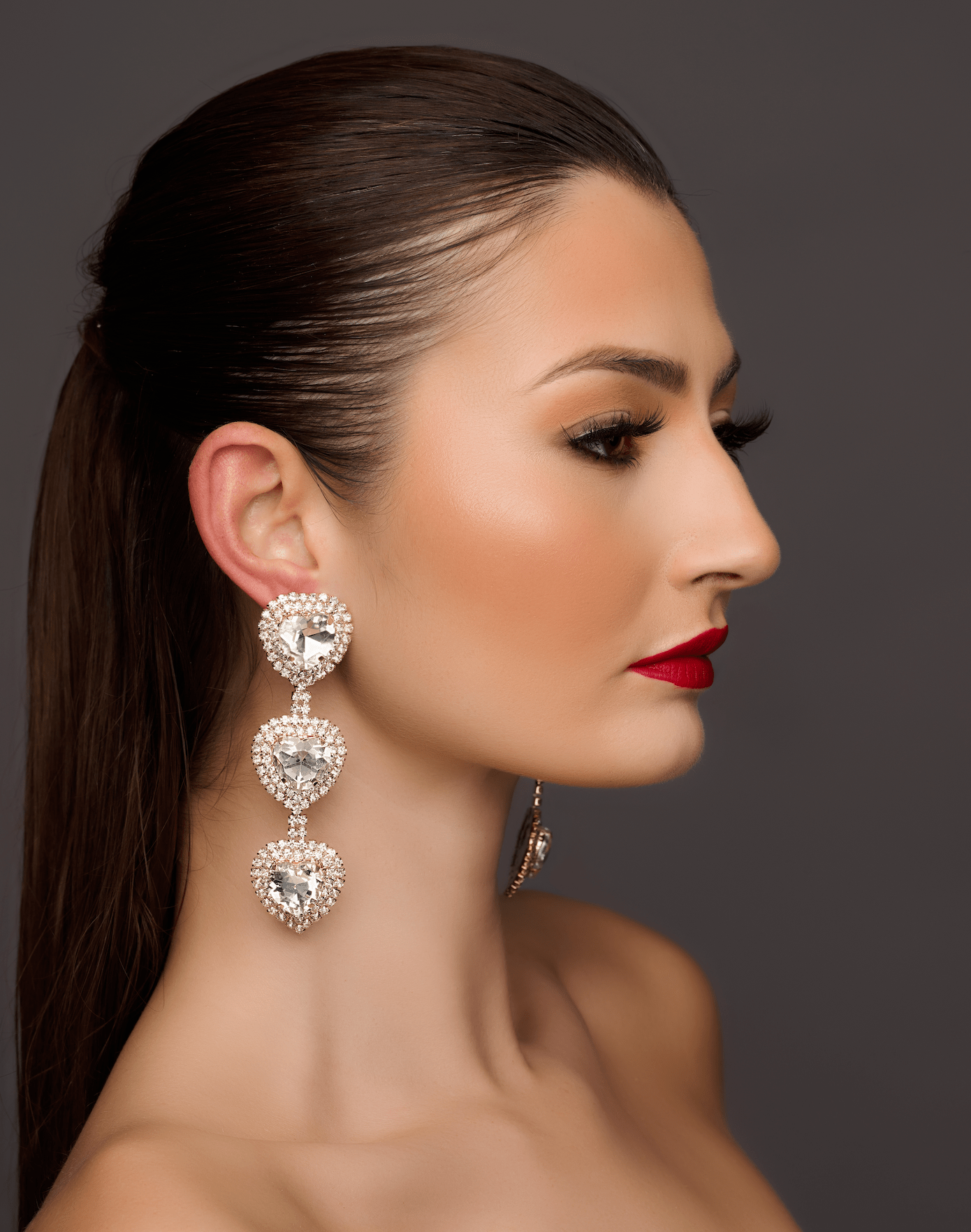 Long Glamorous Elegant Diamante Rhinestone Dangle Earrings - Fatisha Boutique