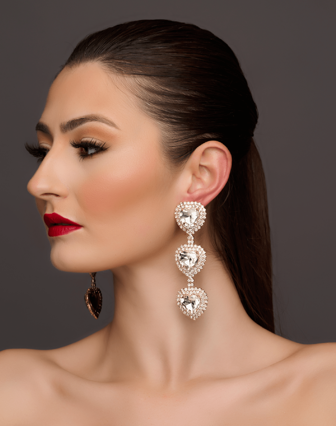 Long Glamorous Elegant Diamante Rhinestone Dangle Earrings - Fatisha Boutique