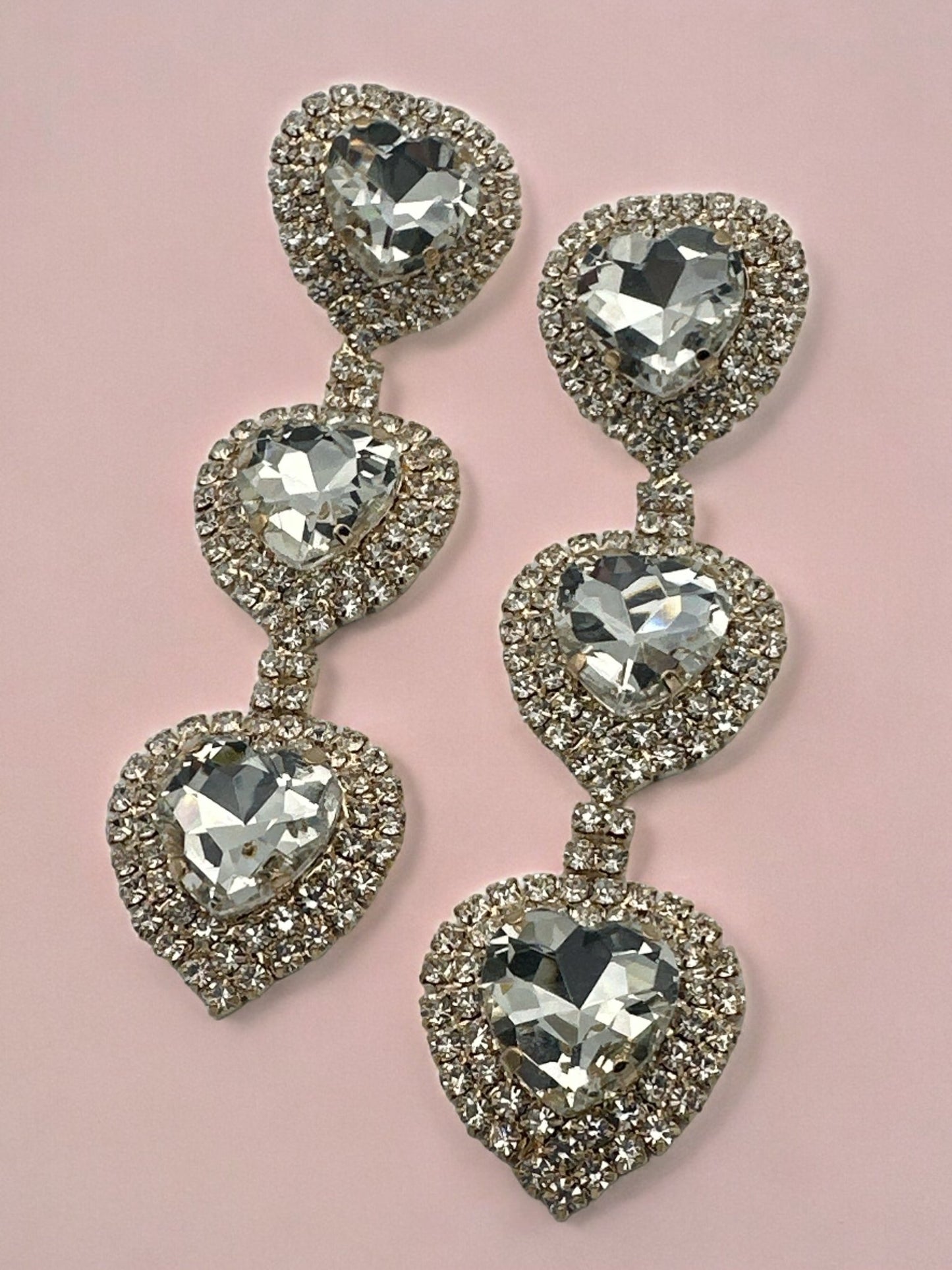 Long Glamorous Elegant Diamante Rhinestone Dangle Earrings - Fatisha Boutique