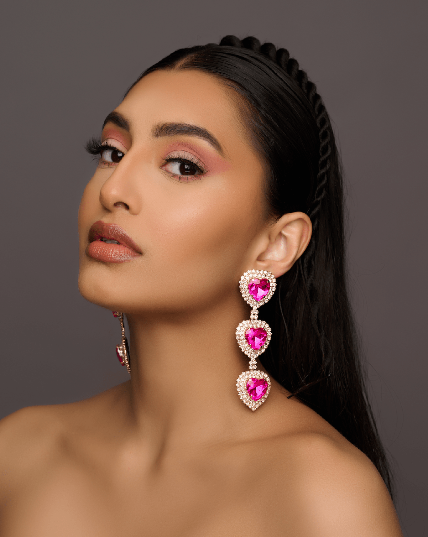 Long Glamorous Elegant Diamante Rhinestone Dangle Earrings - Fatisha Boutique