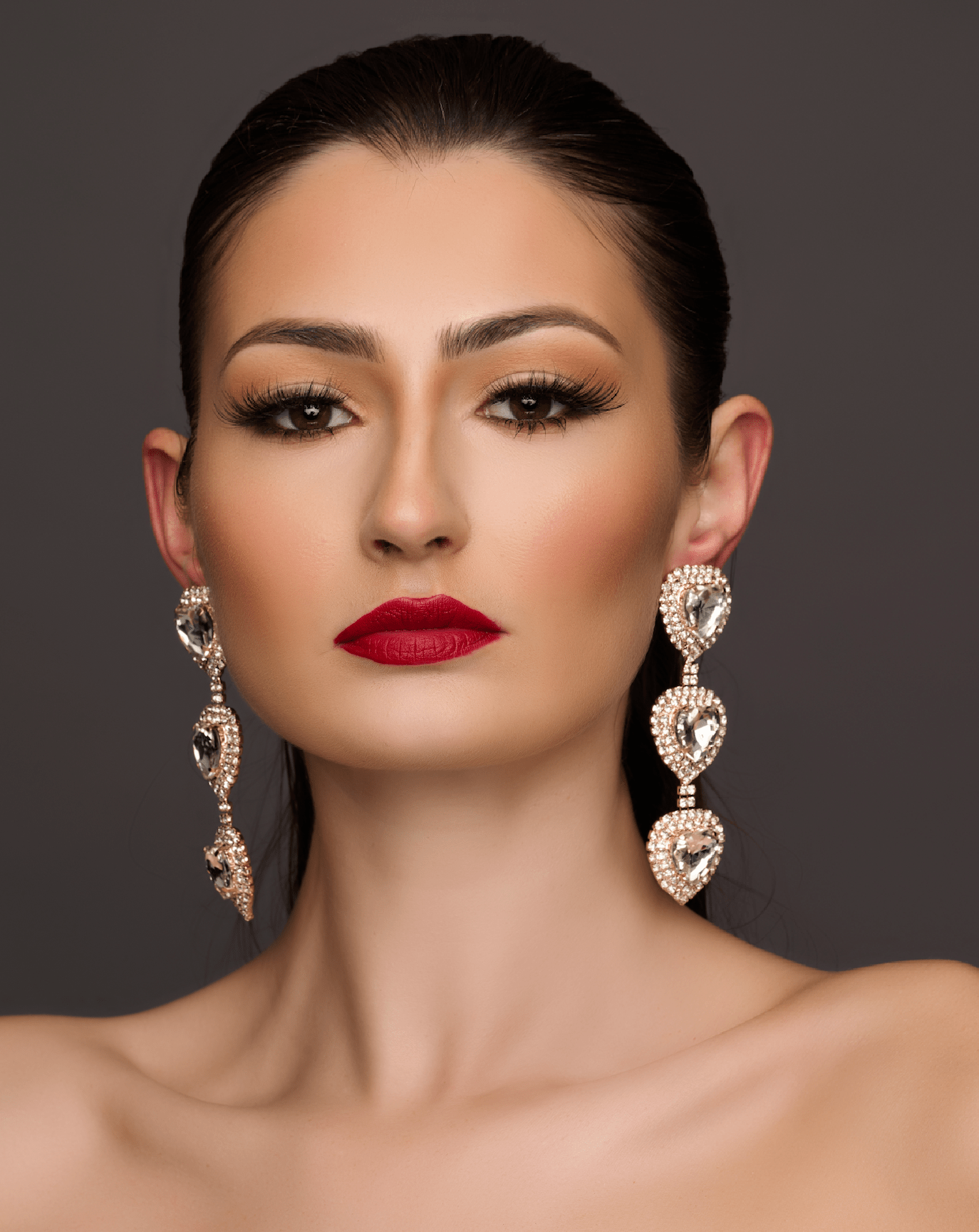 Long Glamorous Elegant Diamante Rhinestone Dangle Earrings - Fatisha Boutique