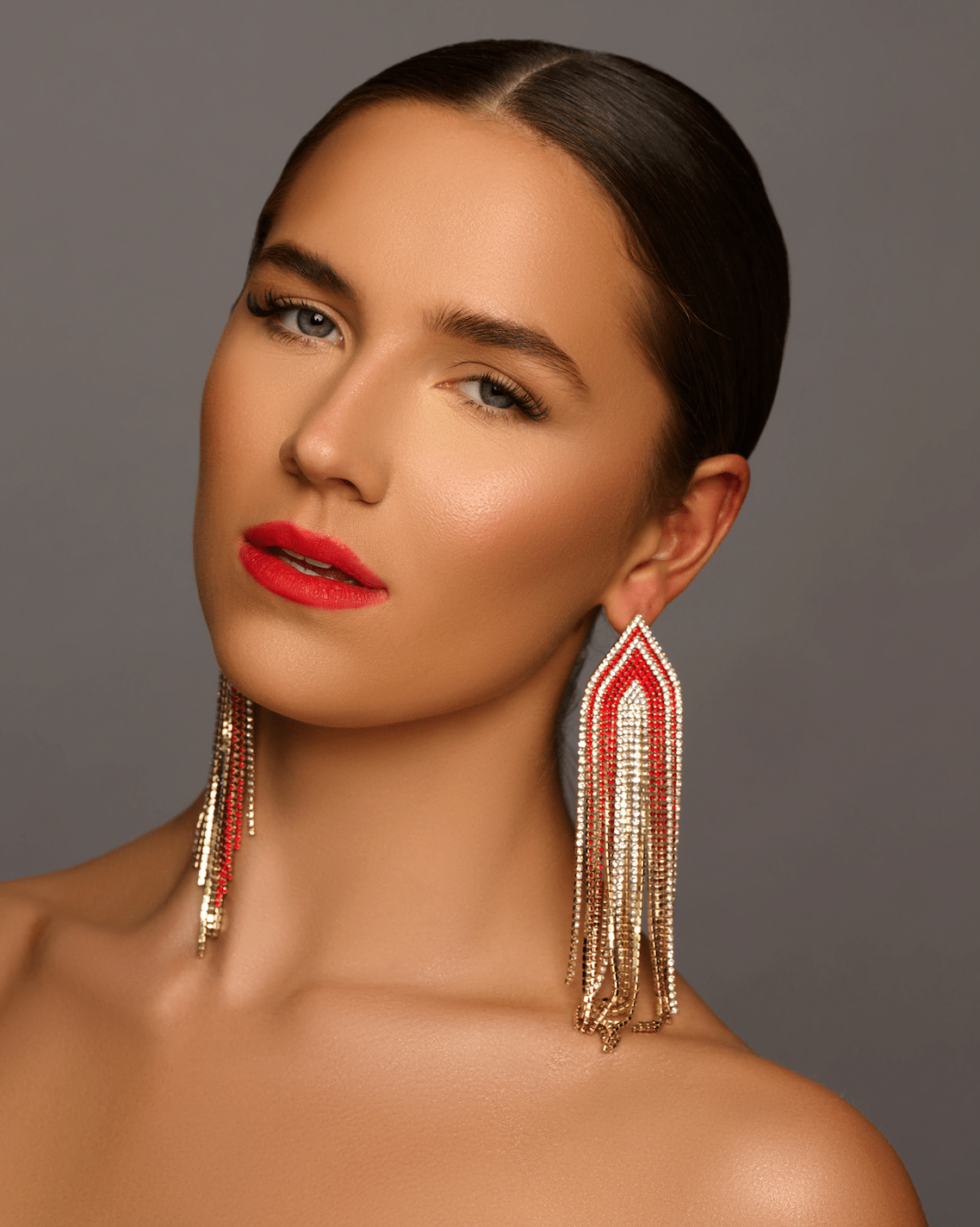 Long Glamorous Statement Fringe Earrings – Rhinestone Jewellery - Fatisha Boutique