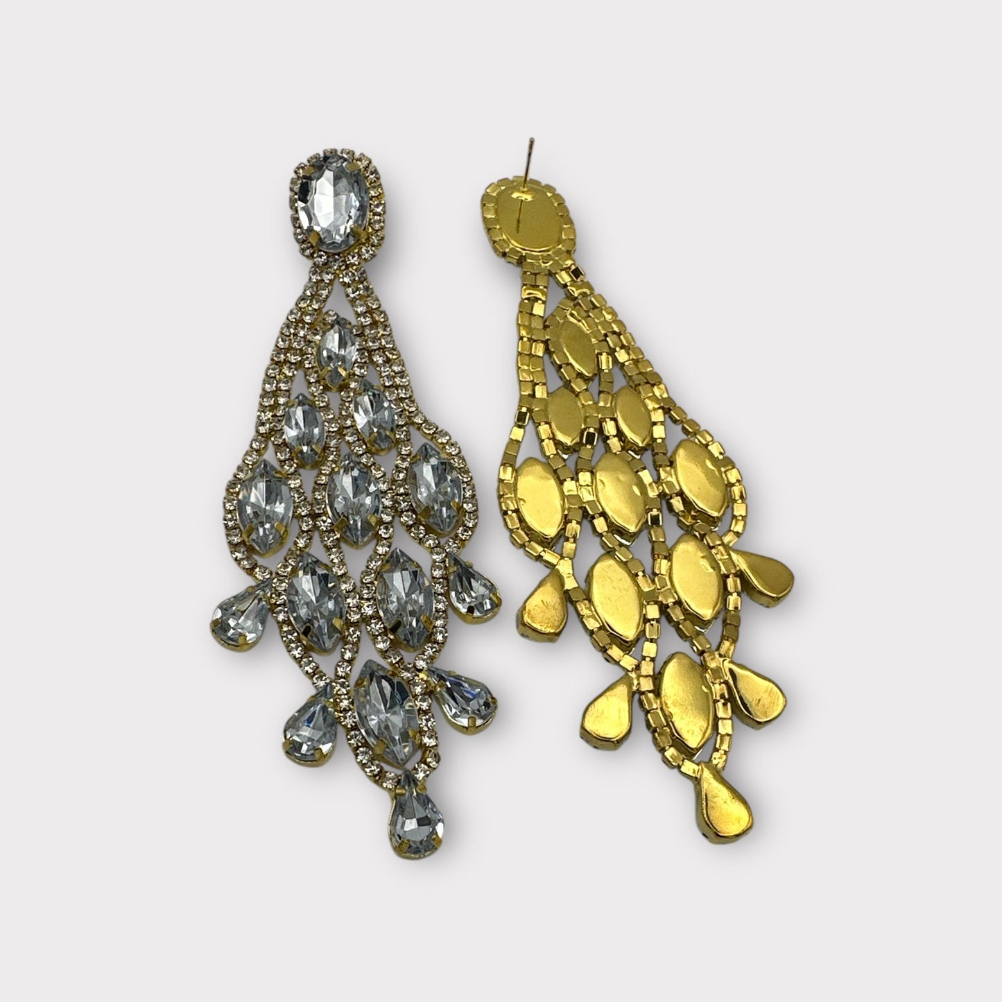 Long Rhinestone Diamante Tassel Earrings – Teardrop Statement Glam Drop for Evenings & Events - Fatisha Boutique
