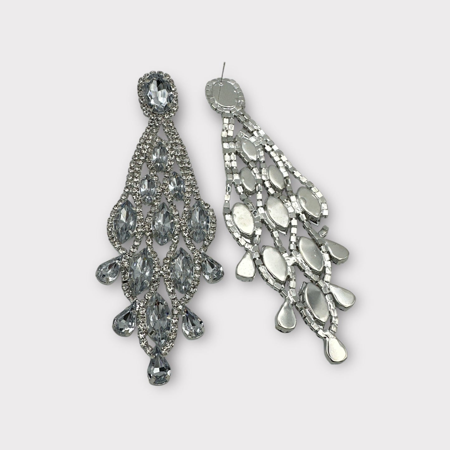 Long Rhinestone Diamante Tassel Earrings – Teardrop Statement Glam Drop for Evenings & Events - Fatisha Boutique