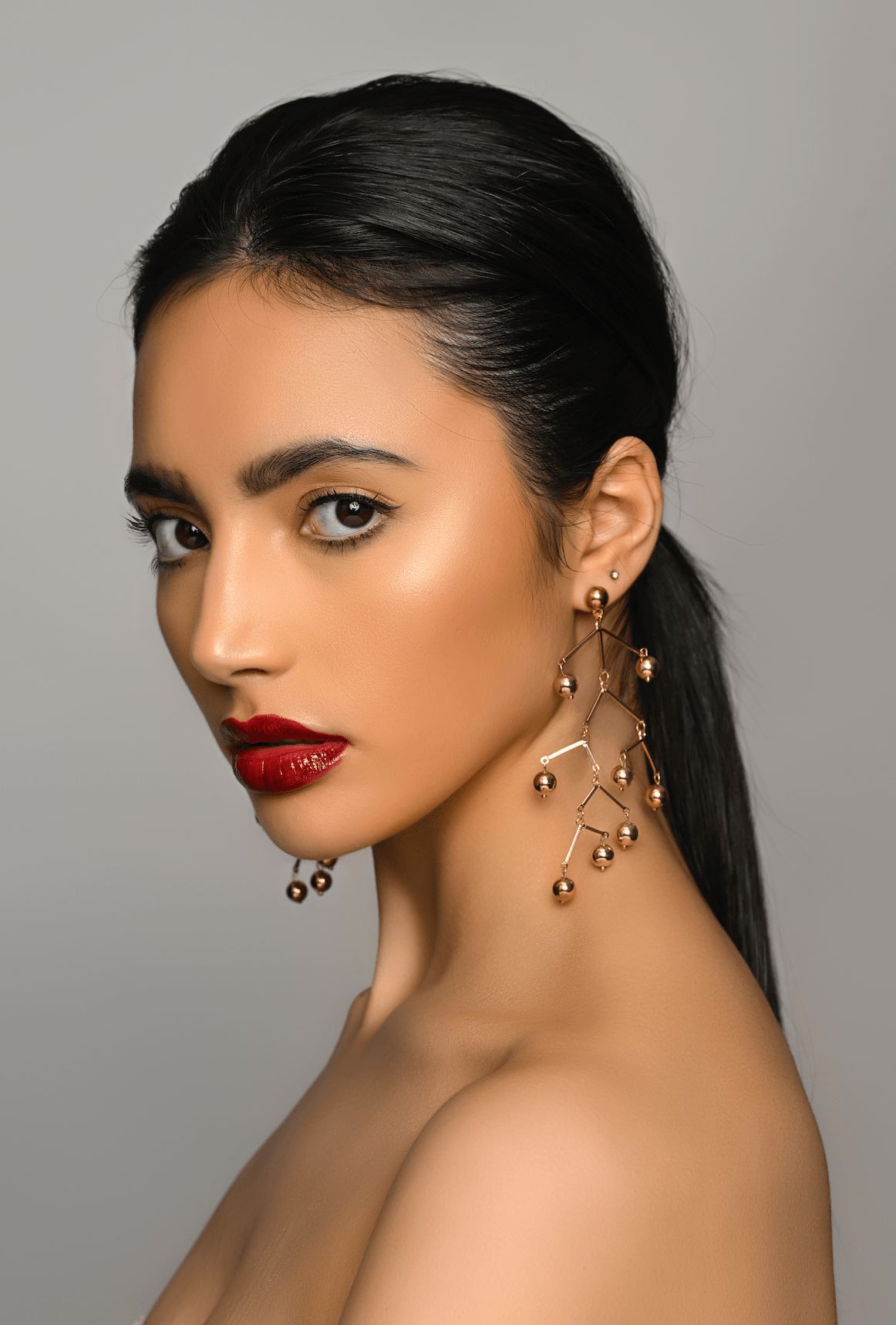 Long Statement Wire Beads Stud Earrings - Fatisha Boutique