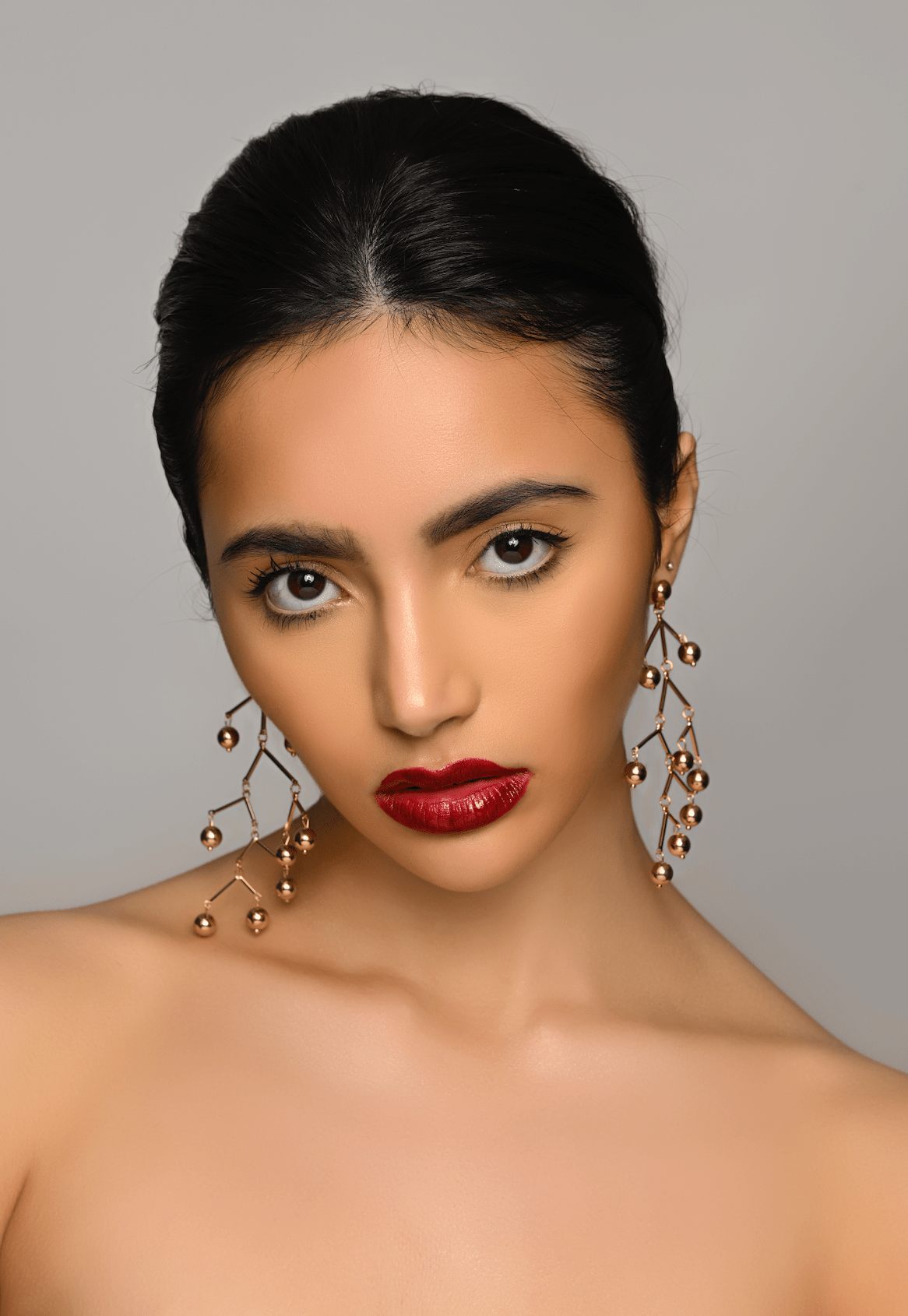 Long Statement Wire Beads Stud Earrings - Fatisha Boutique