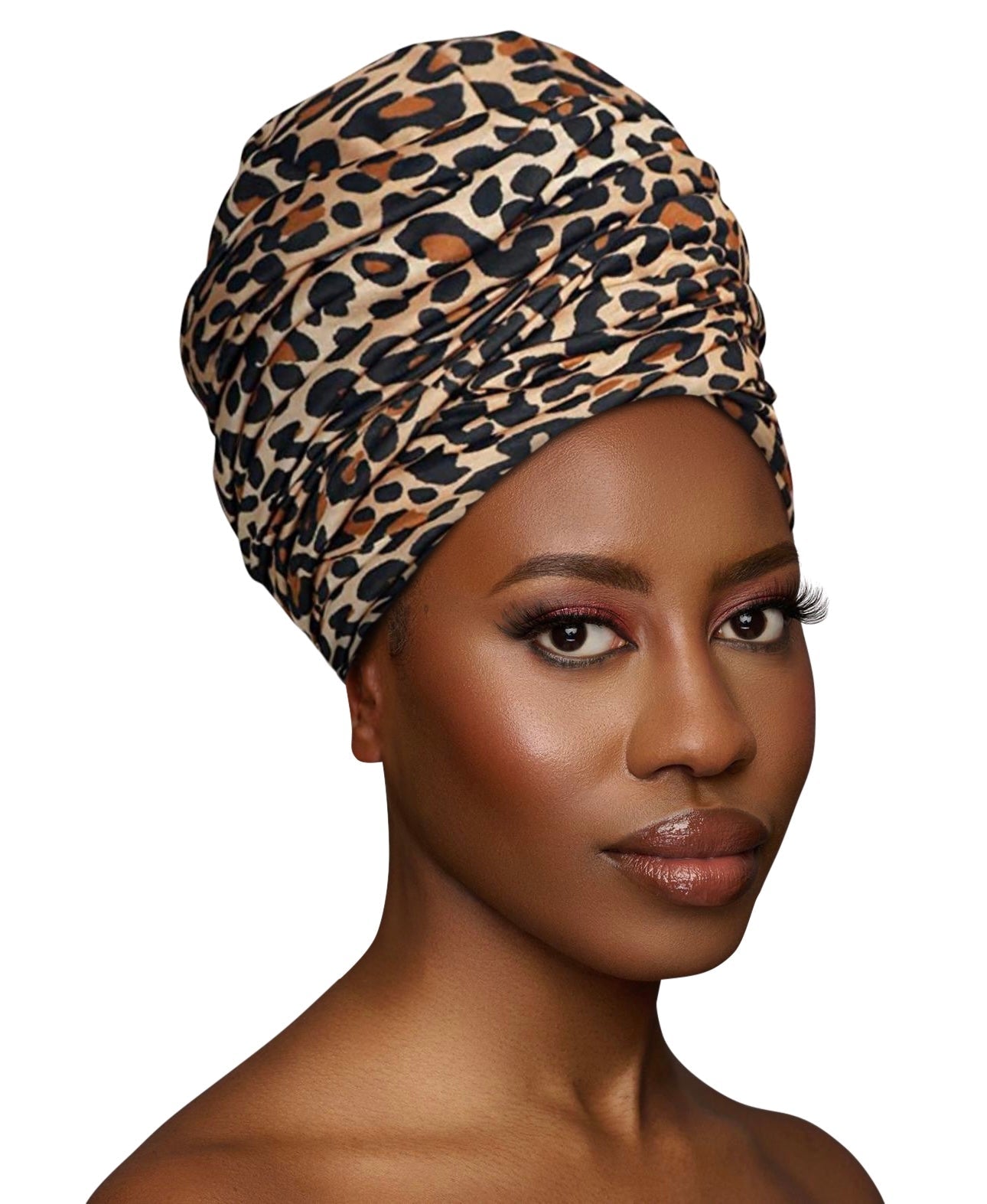 Long Stretch Soft Jersey Animal Print Knit Fabric Turban Head Wrap - Fatisha Boutique