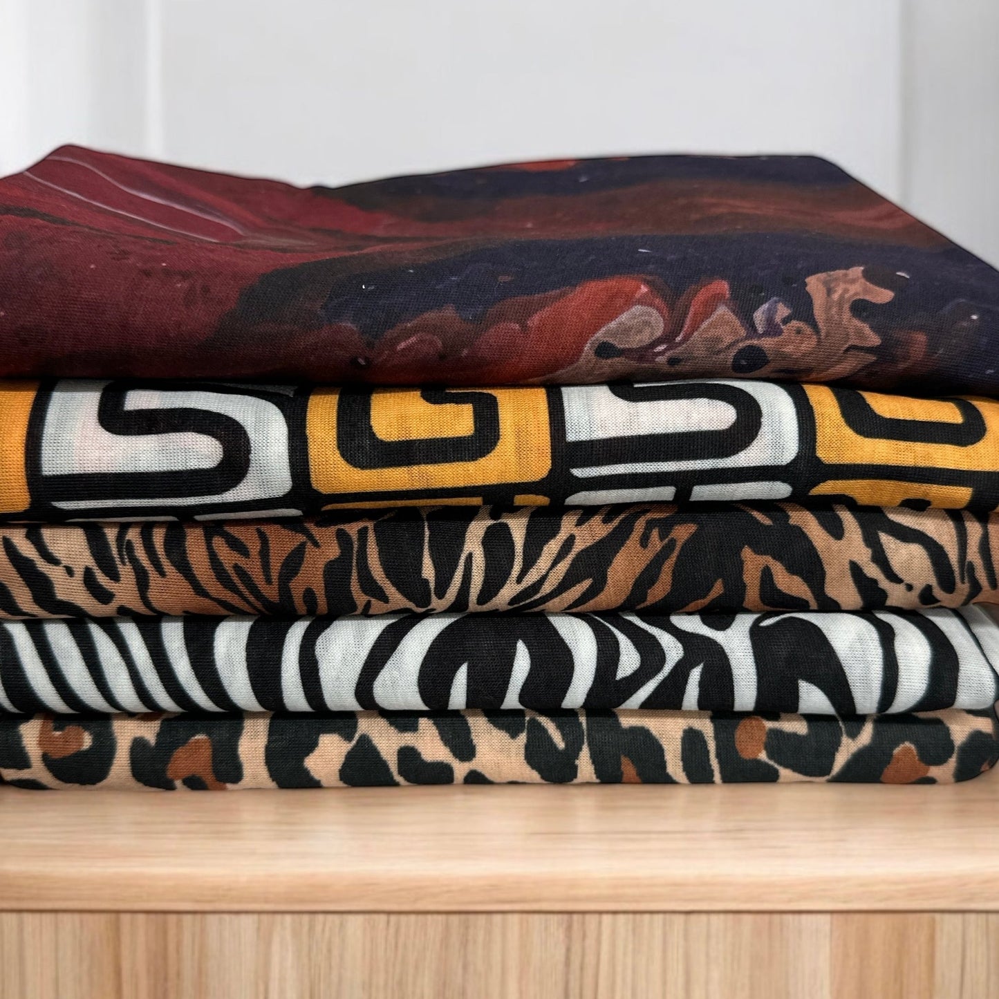 Long Stretch Soft Jersey Animal Print Knit Fabric Turban Head Wrap - Fatisha Boutique