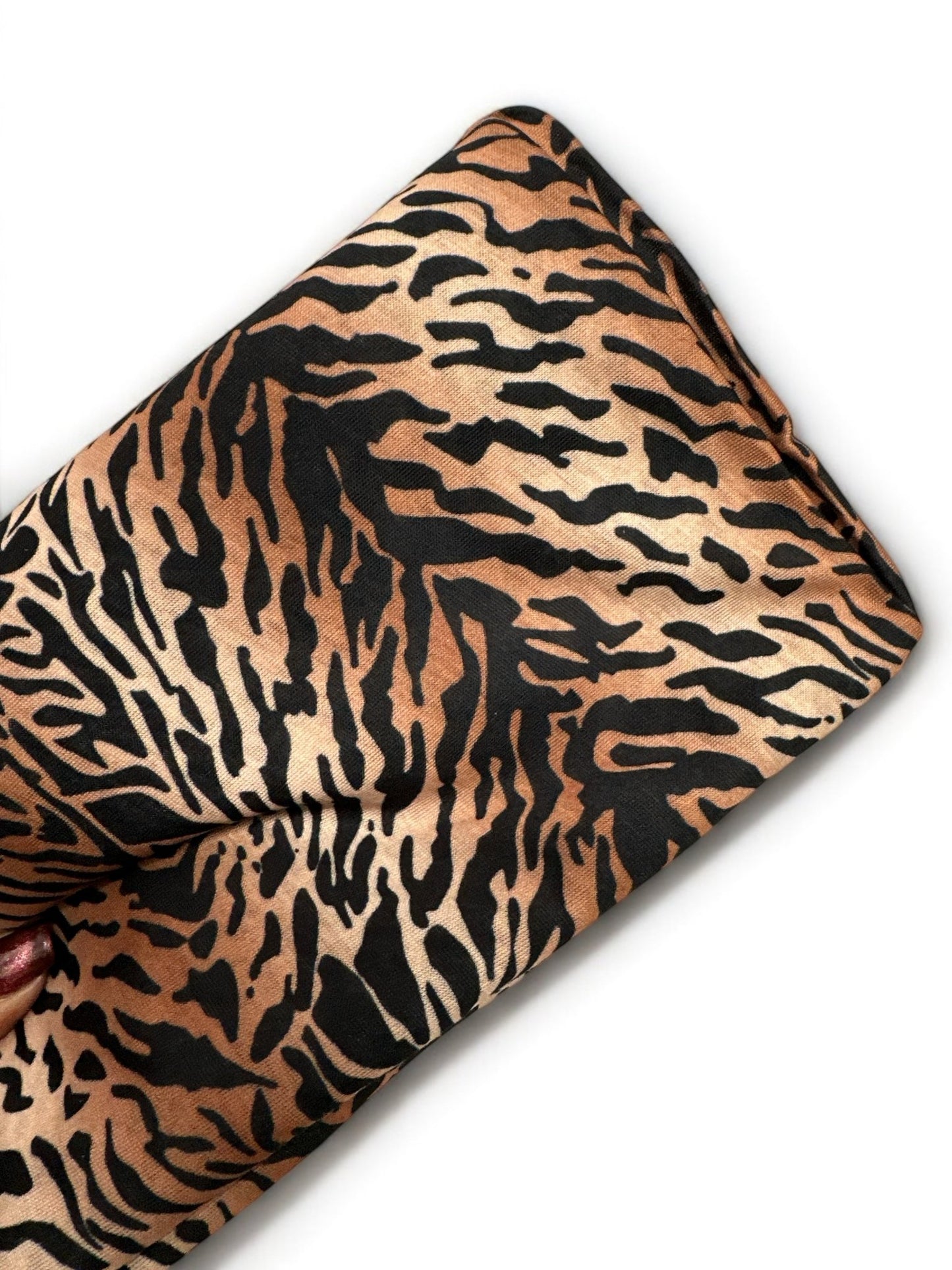 Long Stretch Soft Jersey Animal Print Knit Fabric Turban Head Wrap - Fatisha Boutique