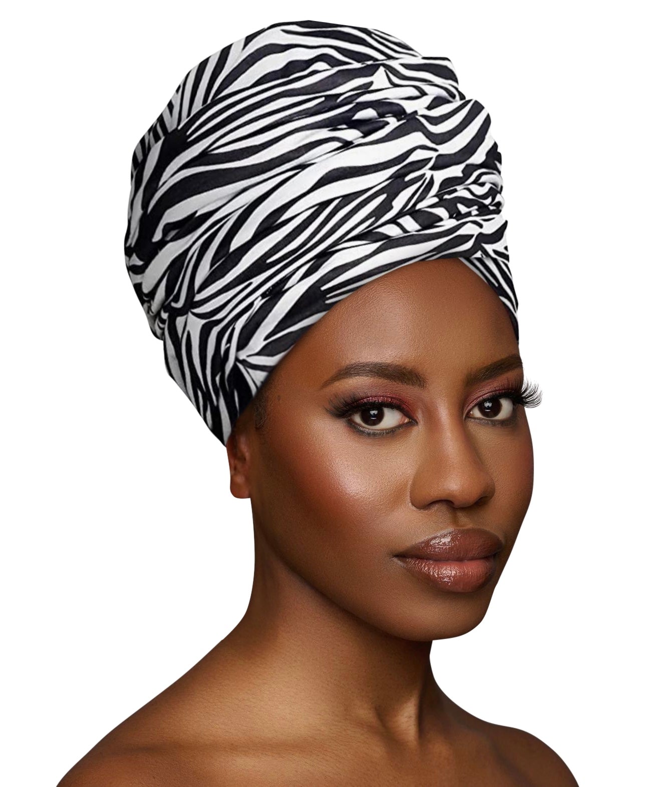 Long Stretch Soft Jersey Animal Print Knit Fabric Turban Head Wrap - Fatisha Boutique