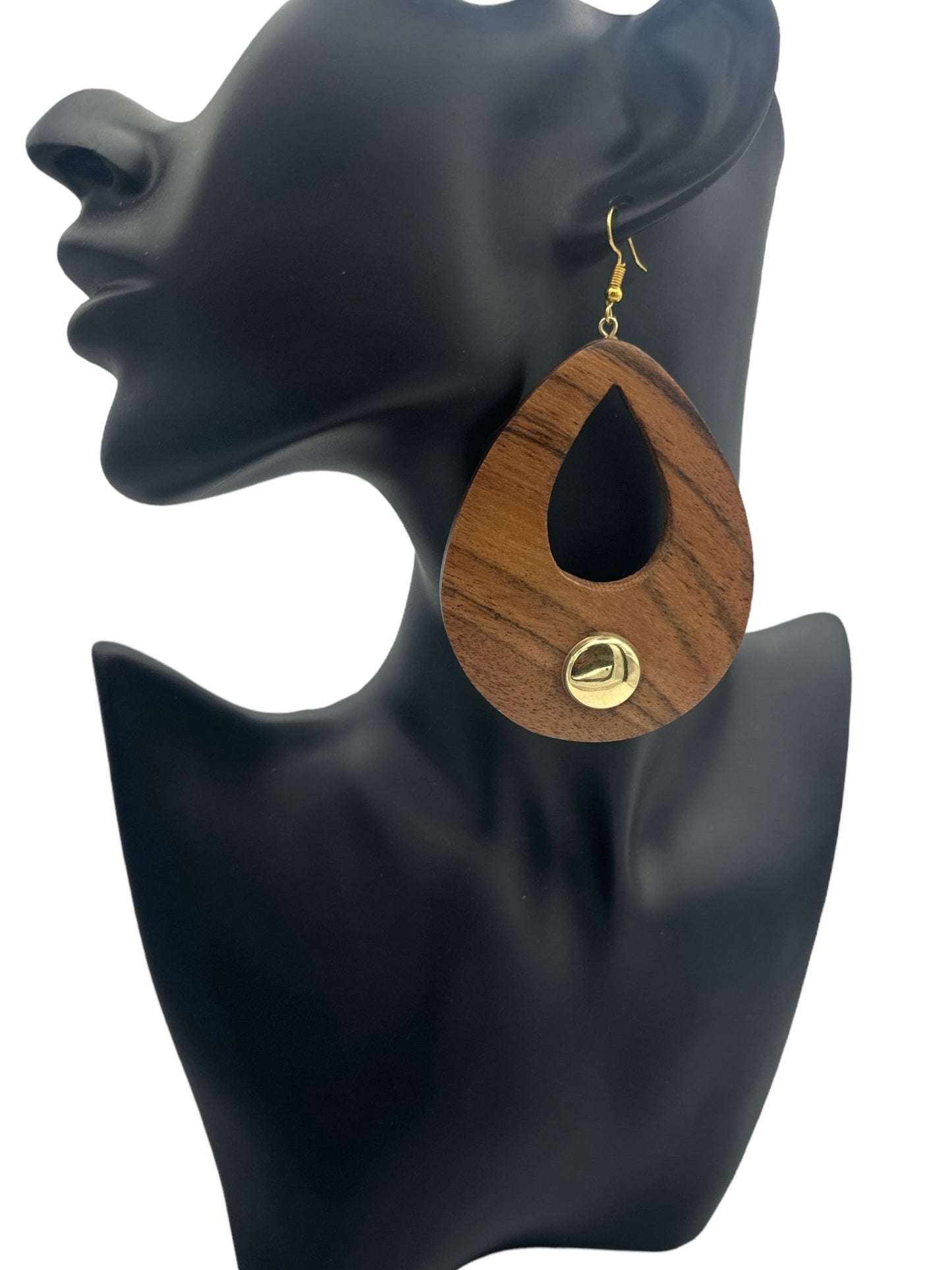 Long Teardrop Wooden Ethnic Dangle Earrings - Fatisha Boutique